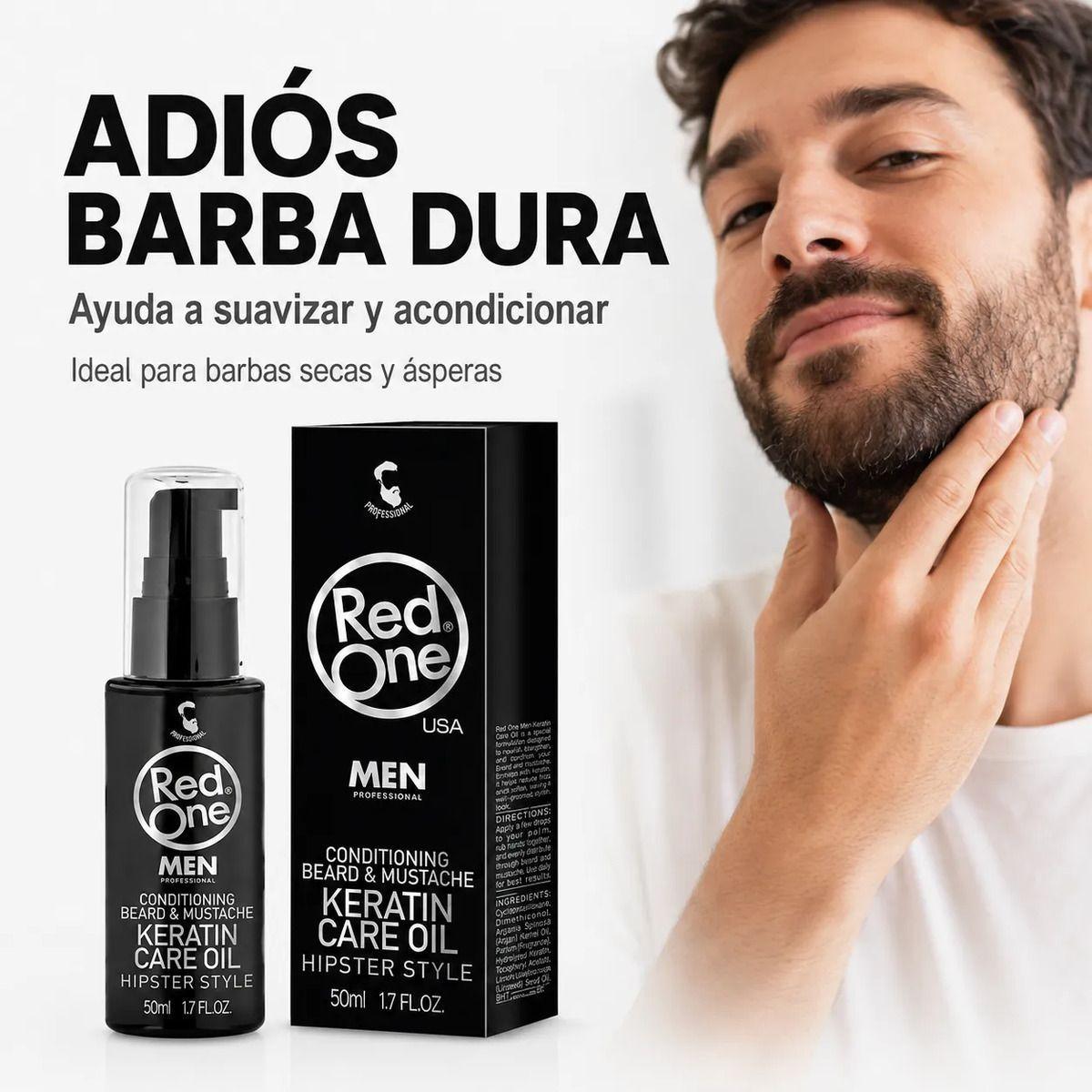 Aceite Para Barba Y Bigote Hidrata Barba Seca Red One 50ml-4