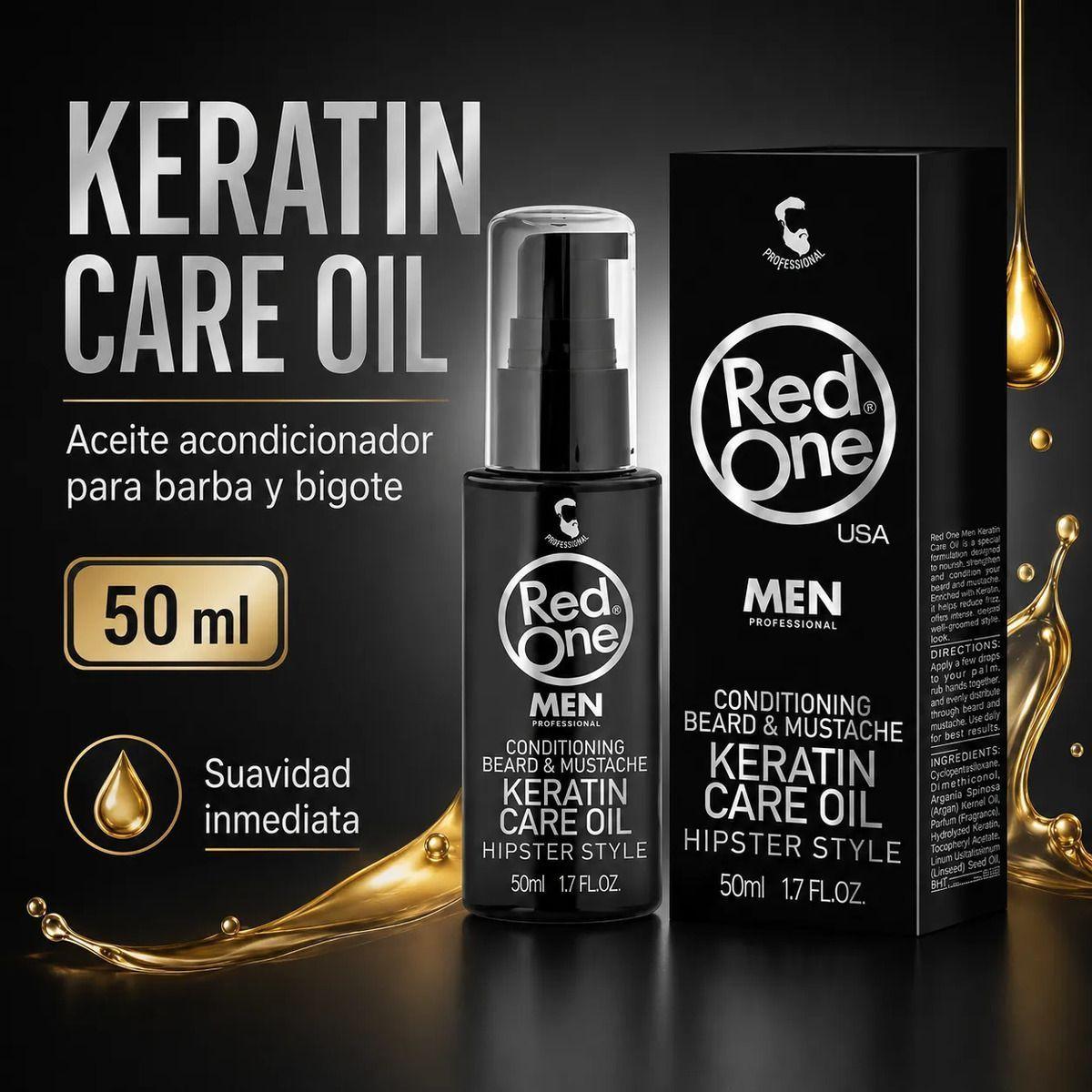 Aceite Para Barba Y Bigote Hidrata Barba Seca Red One 50ml-5