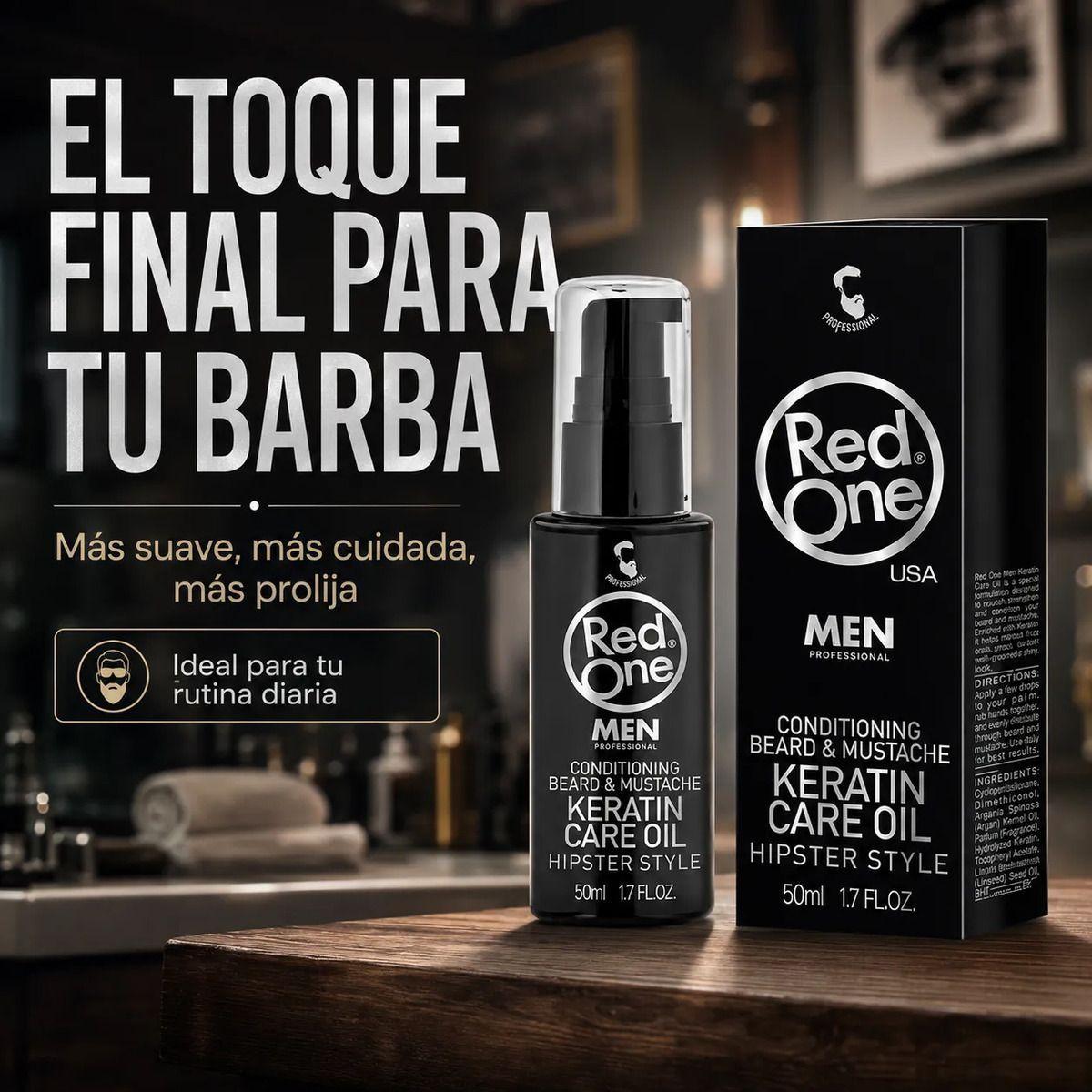 Aceite Para Barba Y Bigote Hidrata Barba Seca Red One 50ml-6