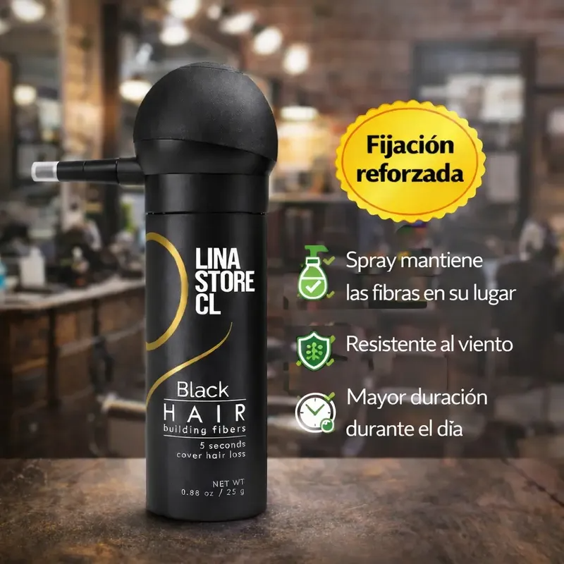 Fibra Capilar Polvo Para Calvicie Bomba Laca Fijador-5