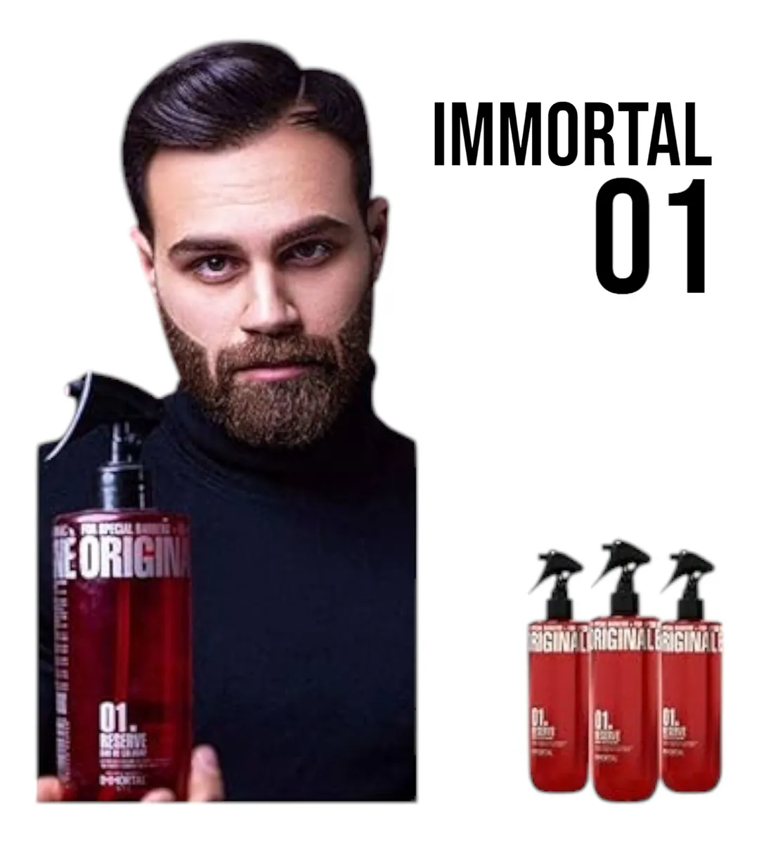 IMMORTAL 01 RESERVE COLOGNE 500ML AFTER SHAVE BARBERIA HOMBRE-5