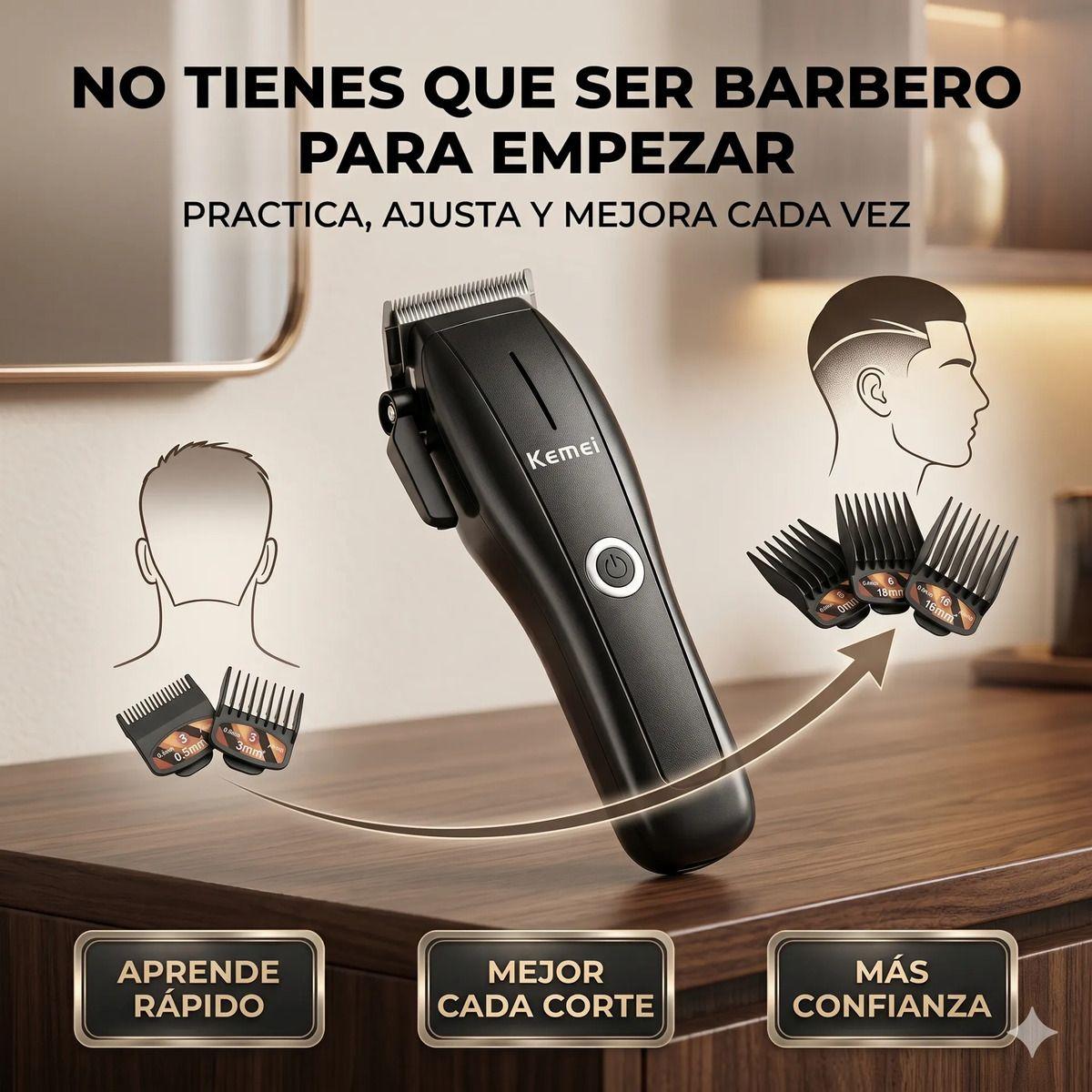 Maquina De Cortar Cabello Clipper Kemei 2286 Negro 8800 Rpm-4