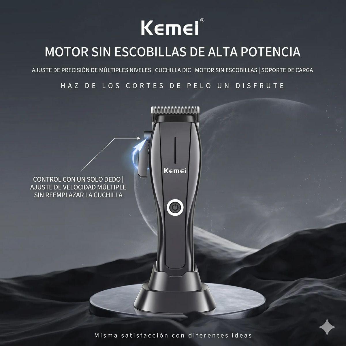 Maquina De Cortar Cabello Clipper Kemei 2286 Negro 8800 Rpm-6