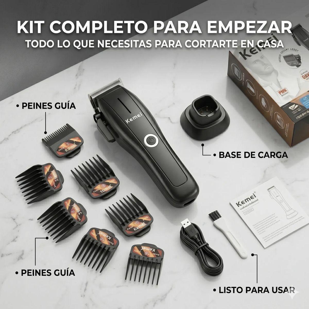 Maquina De Cortar Cabello Clipper Kemei 2286 Negro 8800 Rpm-7