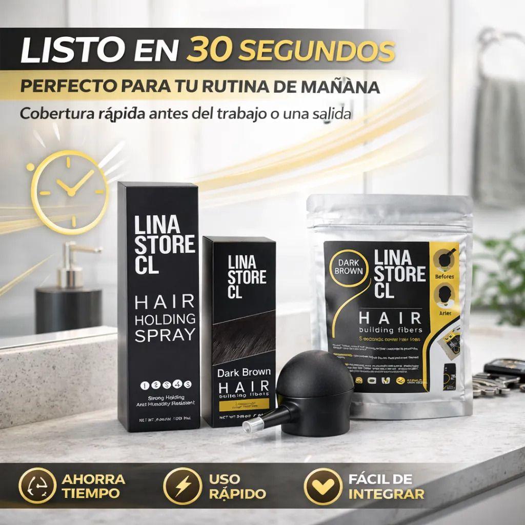 Kit Polvo Castaño Fibra Capilar + Bomba+fijador+ Sobre Carga-7