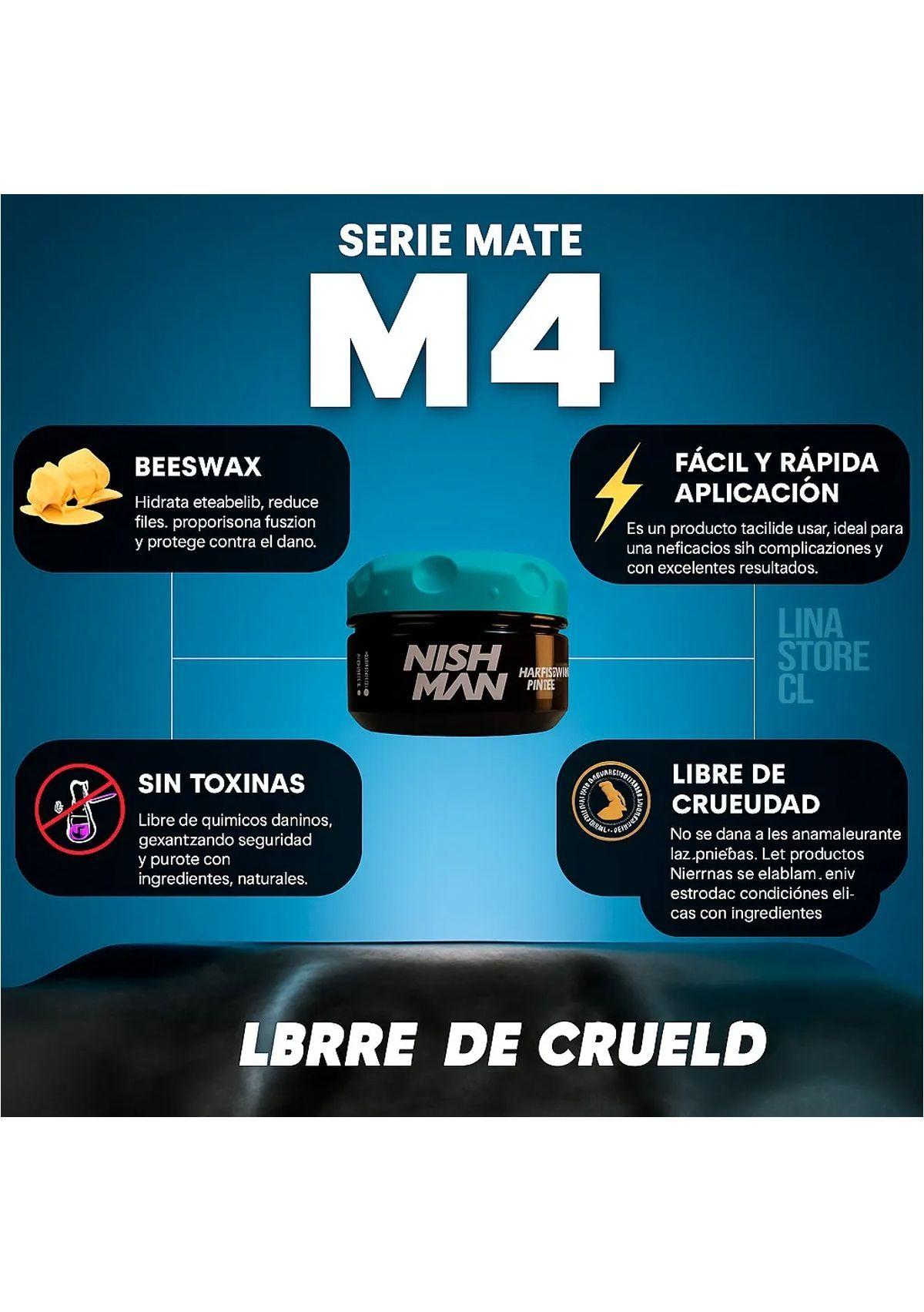 Cera Fijadora Cabello Nishman Cera Fijación Alta M4 100ml-6