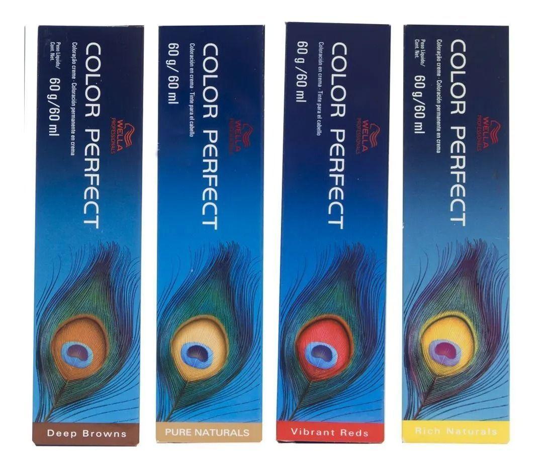 Tintura color perfect wella permanente 100% cobertura canas  5-3-2