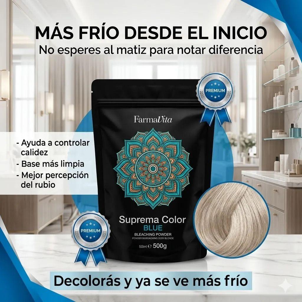 Decolorante En Polvo Farmavita Blue Rubio Limpio 500g-2