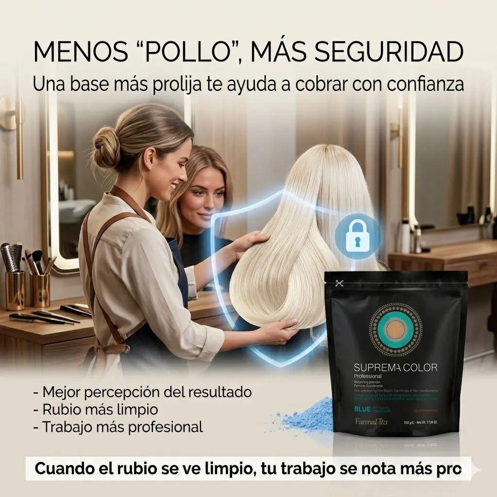 Decolorante En Polvo Farmavita Blue Rubio Limpio 500g-3