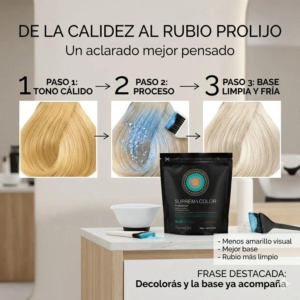 Decolorante En Polvo Farmavita Blue Rubio Limpio 500g-4