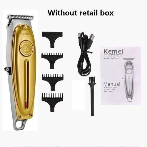 Pack 3 Maquina Afeitadora+ Trimmer +shaver Kemei Alta Dorada-4