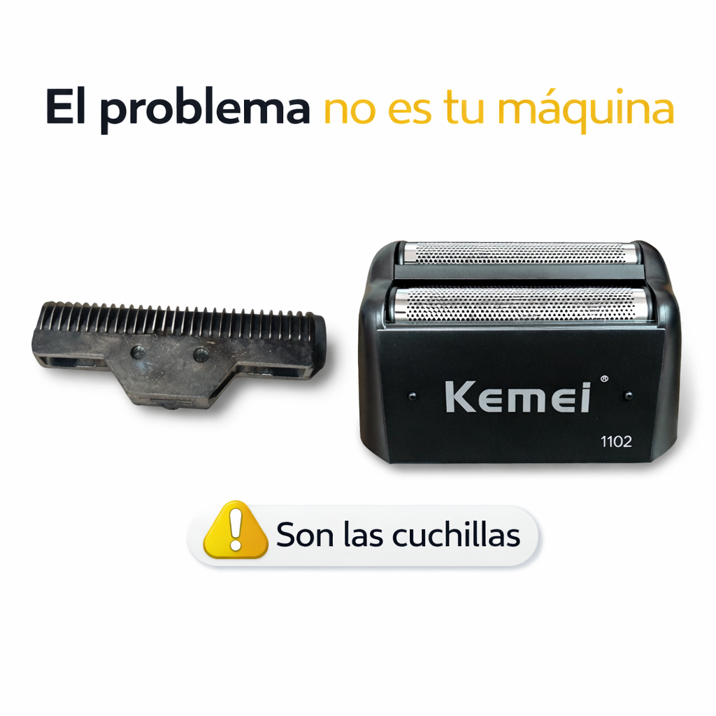 Cabezal Kemei 1102 Repuesto Cuchillas Corte Preciso Barbera-4