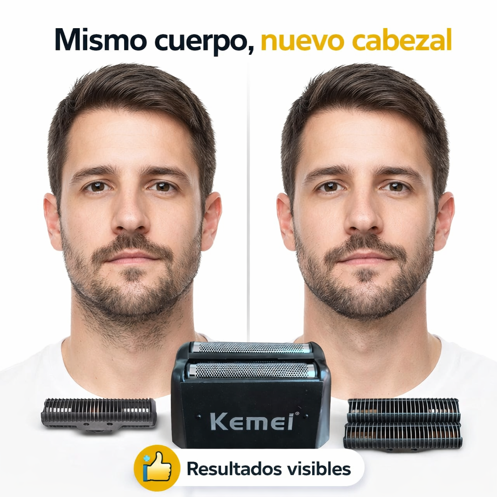 Cabezal Kemei 1102 Repuesto Cuchillas Corte Preciso Barbera-5