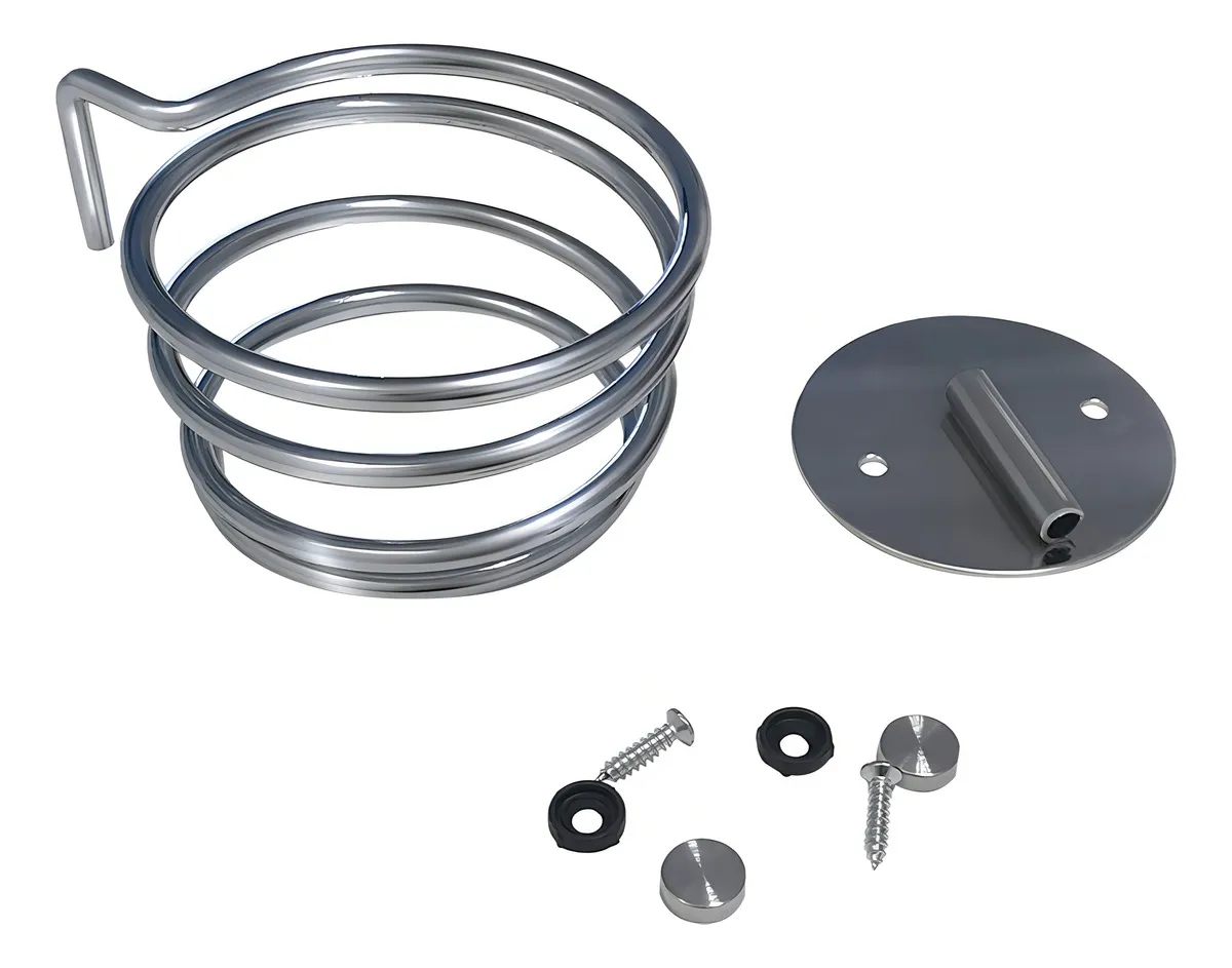 Porta Secador De Pared Fijo Para Barberia Peluquria Metalico Color Metal-2