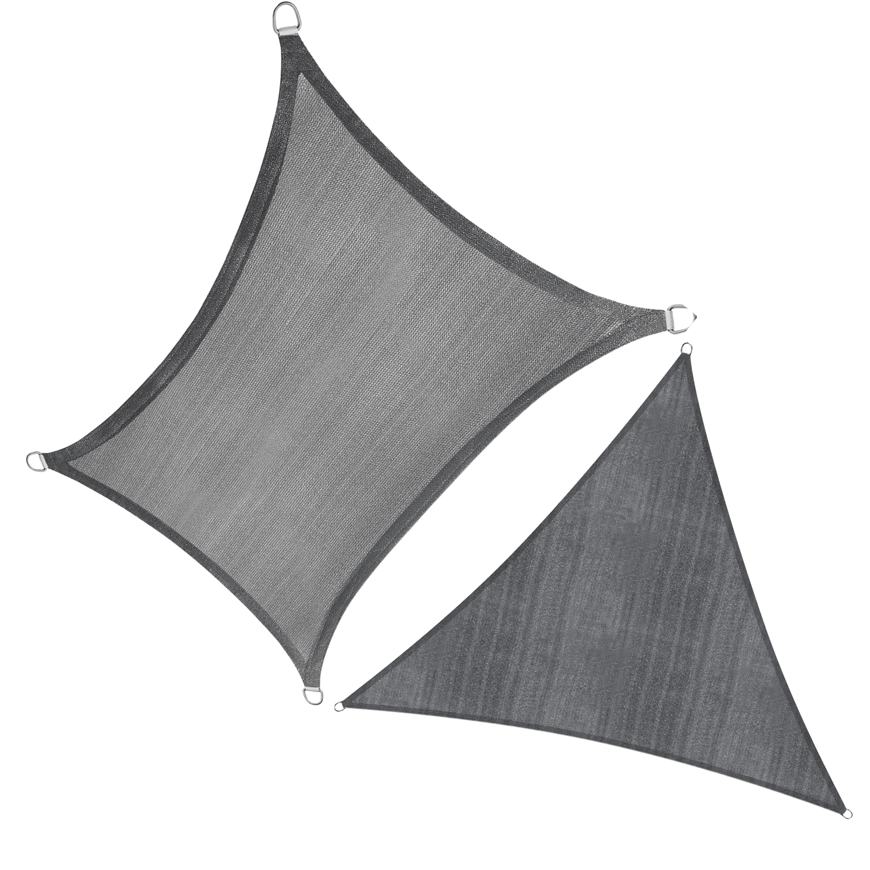 KIT DE 2 TOLDOS VELA RECTANGULAR 5X3 & TRIANGULAR 3X3X3 MT HDPE GRIS-0