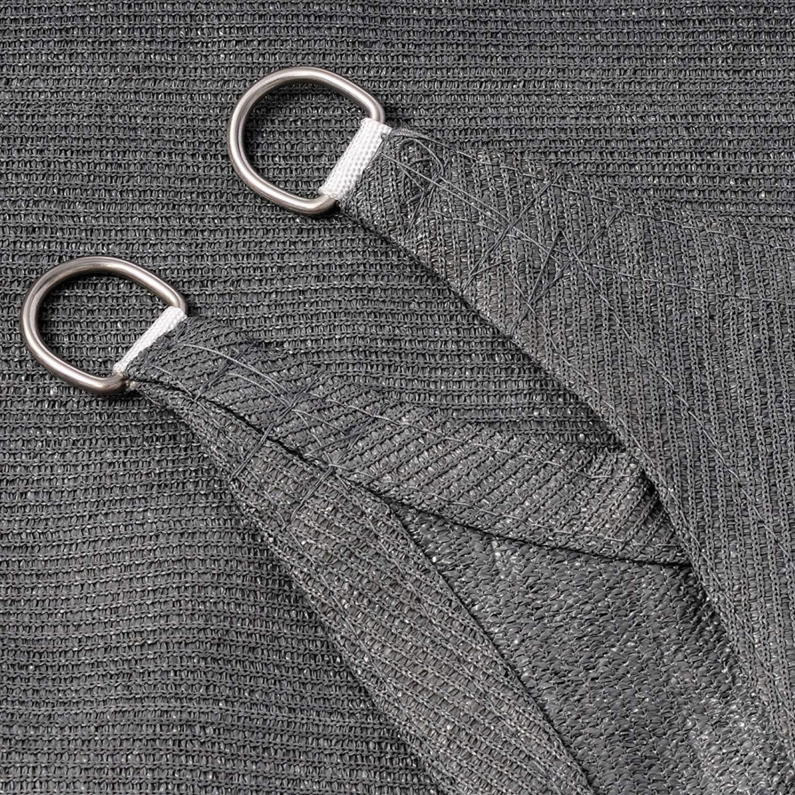 SET DE 2 TOLDOS VELA QUITASOL TRIANGULAR 3X3X3 MT HDPE GRIS-2