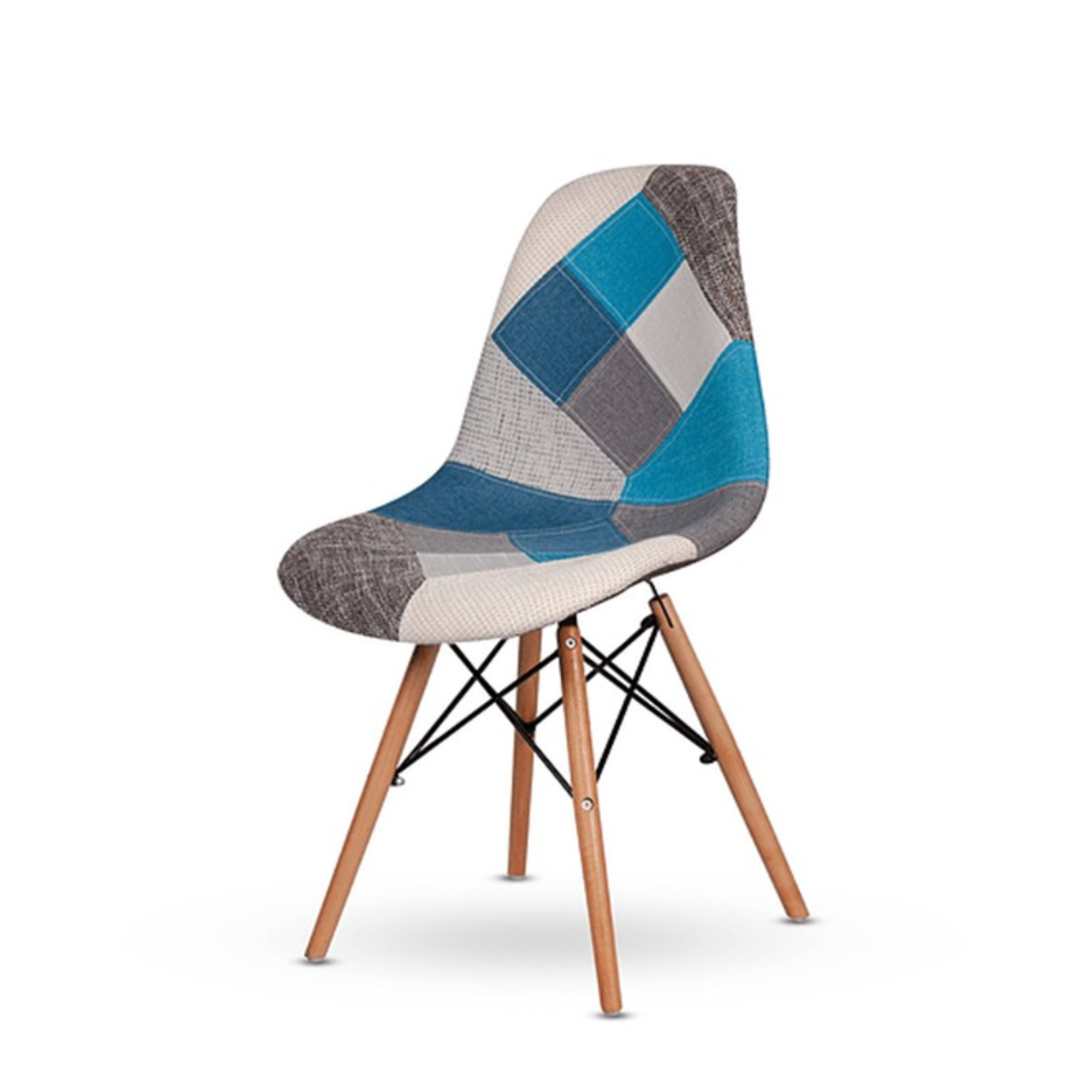 SILLA DE COMEDOR PATCHWORK CLASICA TURQUESA-2