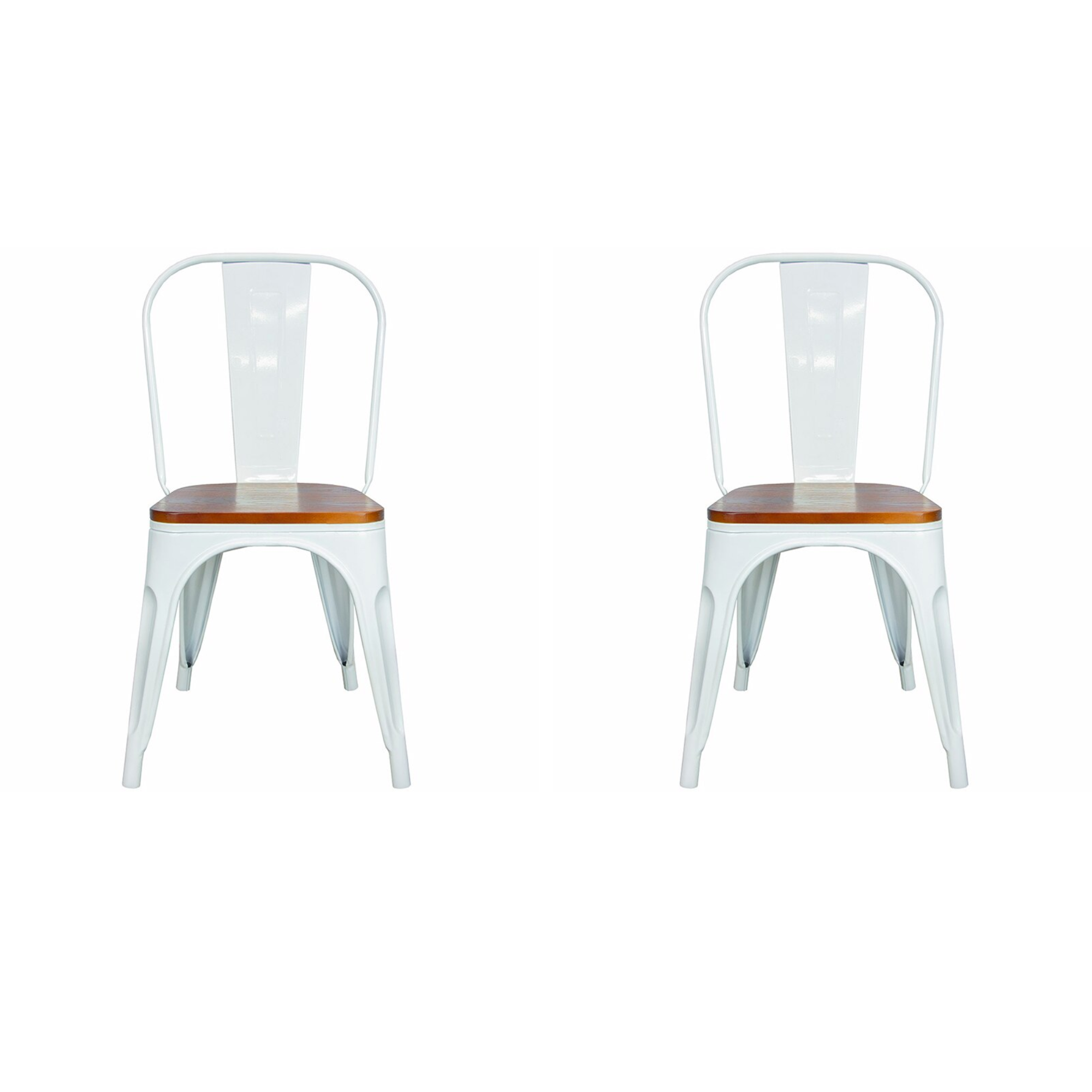 SET DE 2 SILLAS DE COMEDOR MADERA METAL TOLIX BLANCO-0