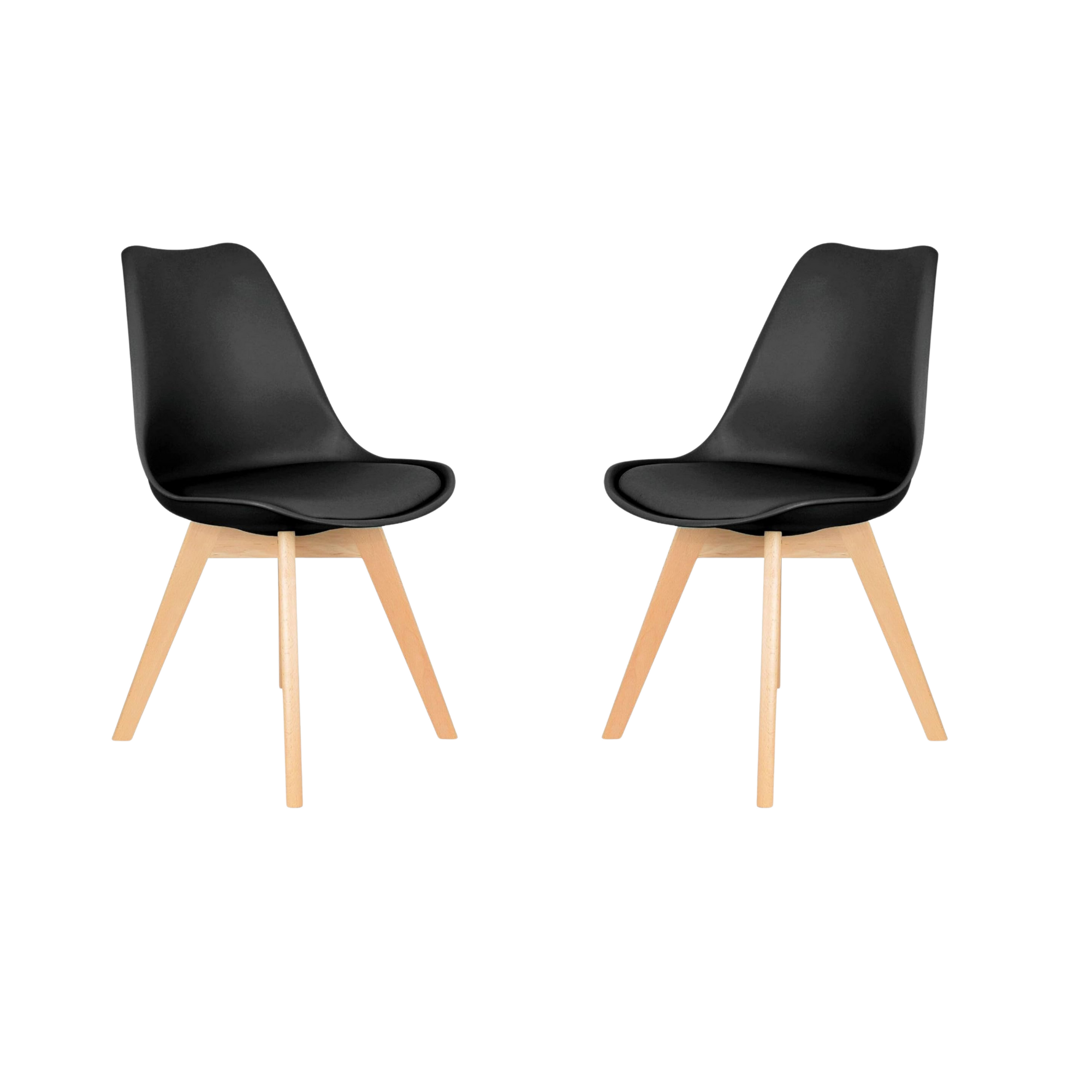 SET DE 2 SILLAS DE COMEDOR TULIP NEGRO MADERA-0