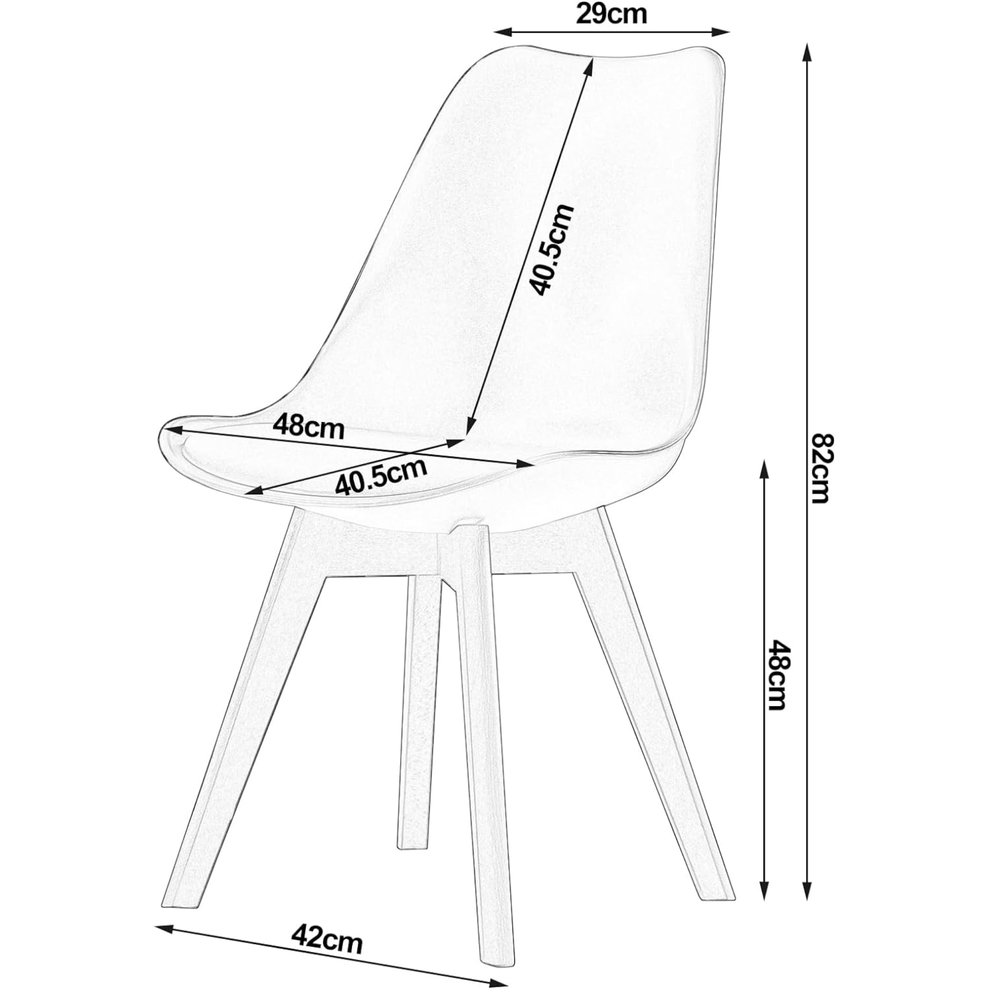 SET DE 2 SILLAS DE COMEDOR TULIP NEGRO MADERA-6