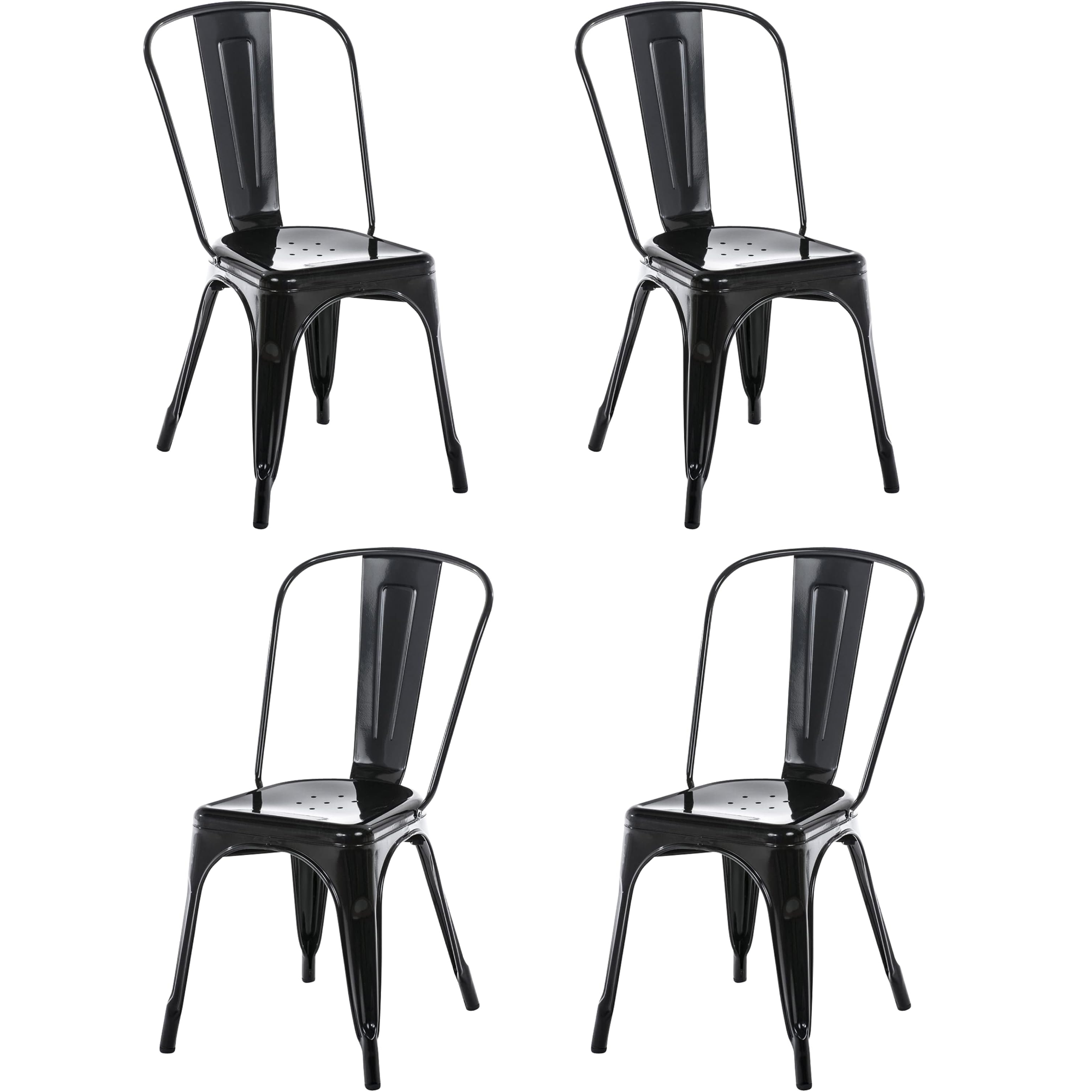 SET DE 4 SILLAS DE COMEDOR METAL TOLIX NEGRO-0