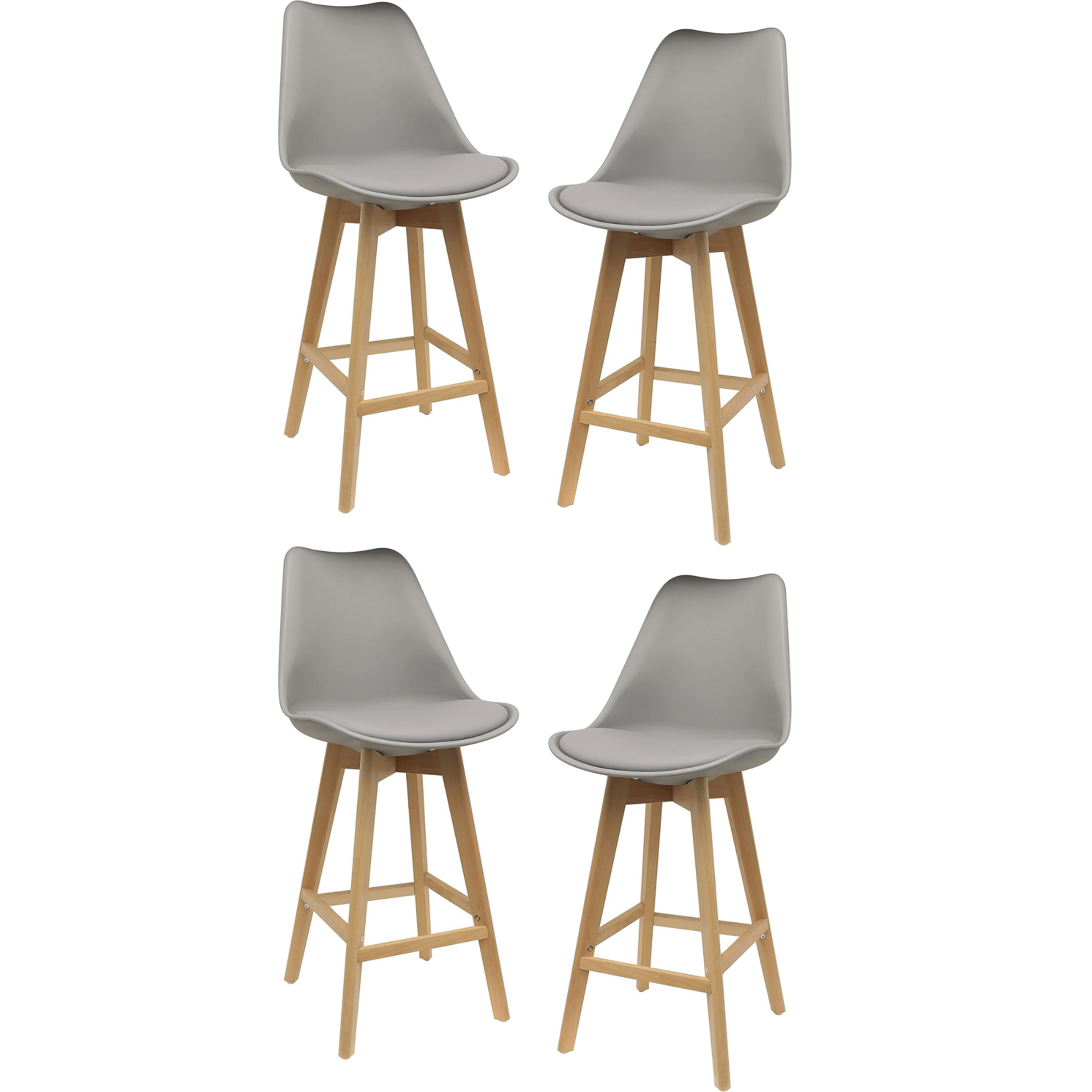 SET DE 4 PISOS DE BAR TULIP GRIS MADERA-0