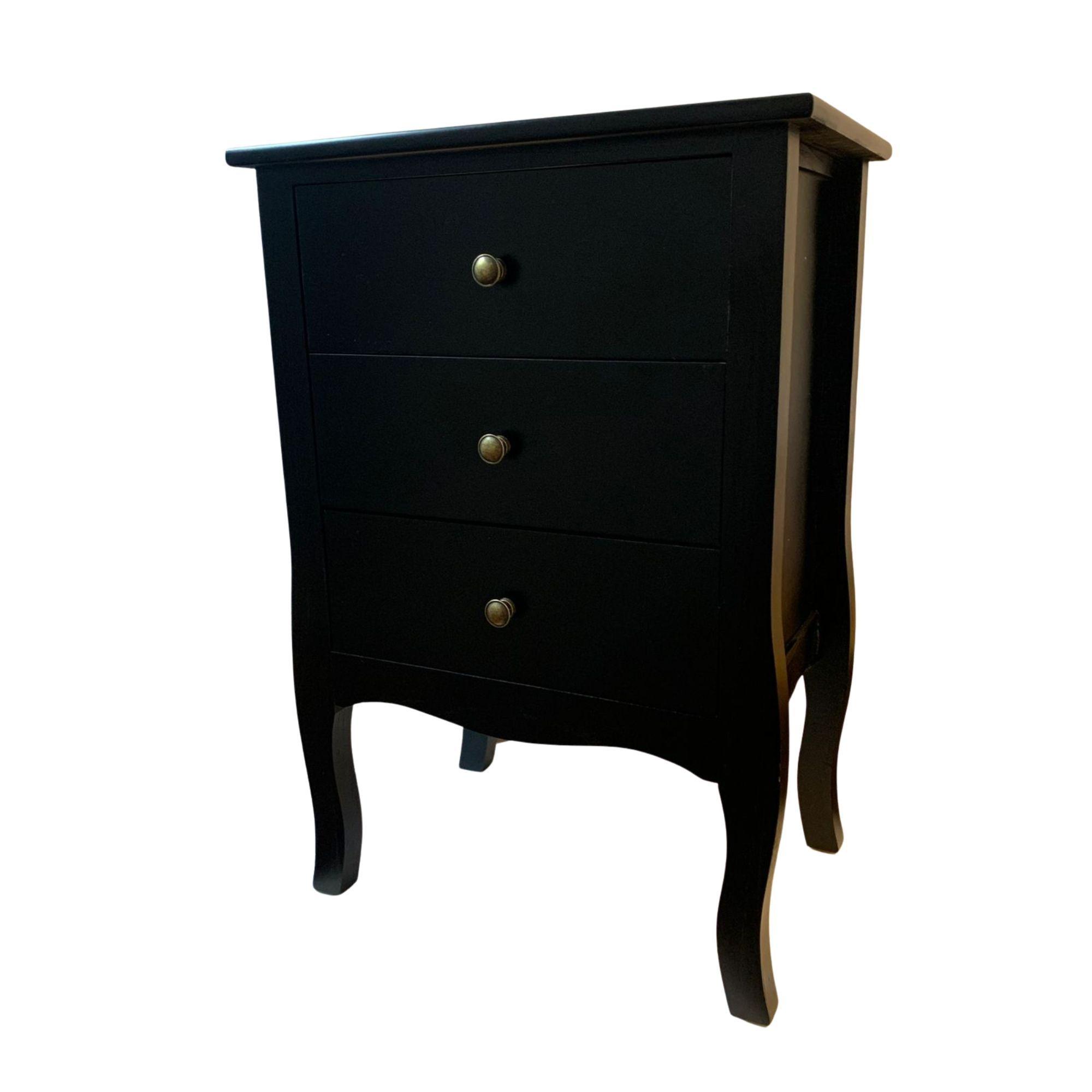 VELADOR DORMITORIO IMPERIA 3 CAJONES NEGRO-3
