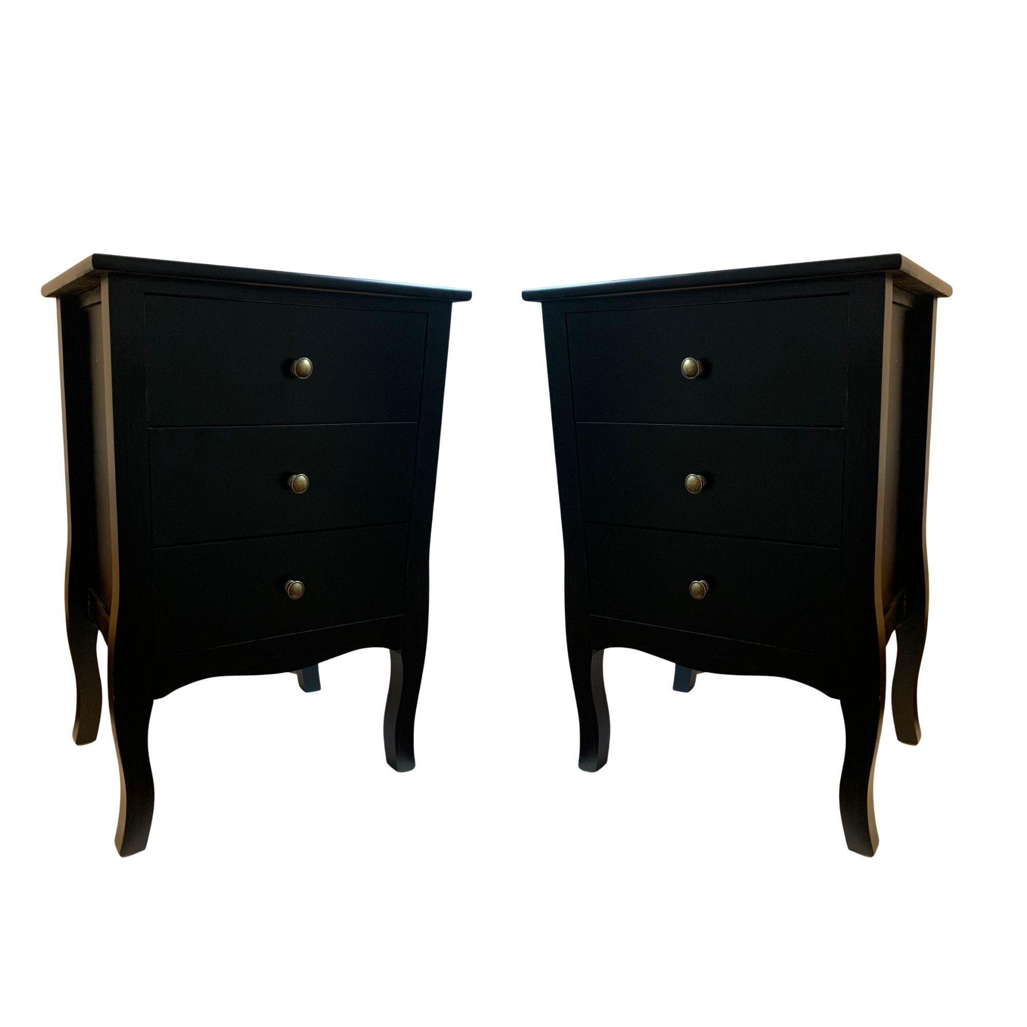 VELADOR DORMITORIO IMPERIA 3 CAJONES NEGRO-4