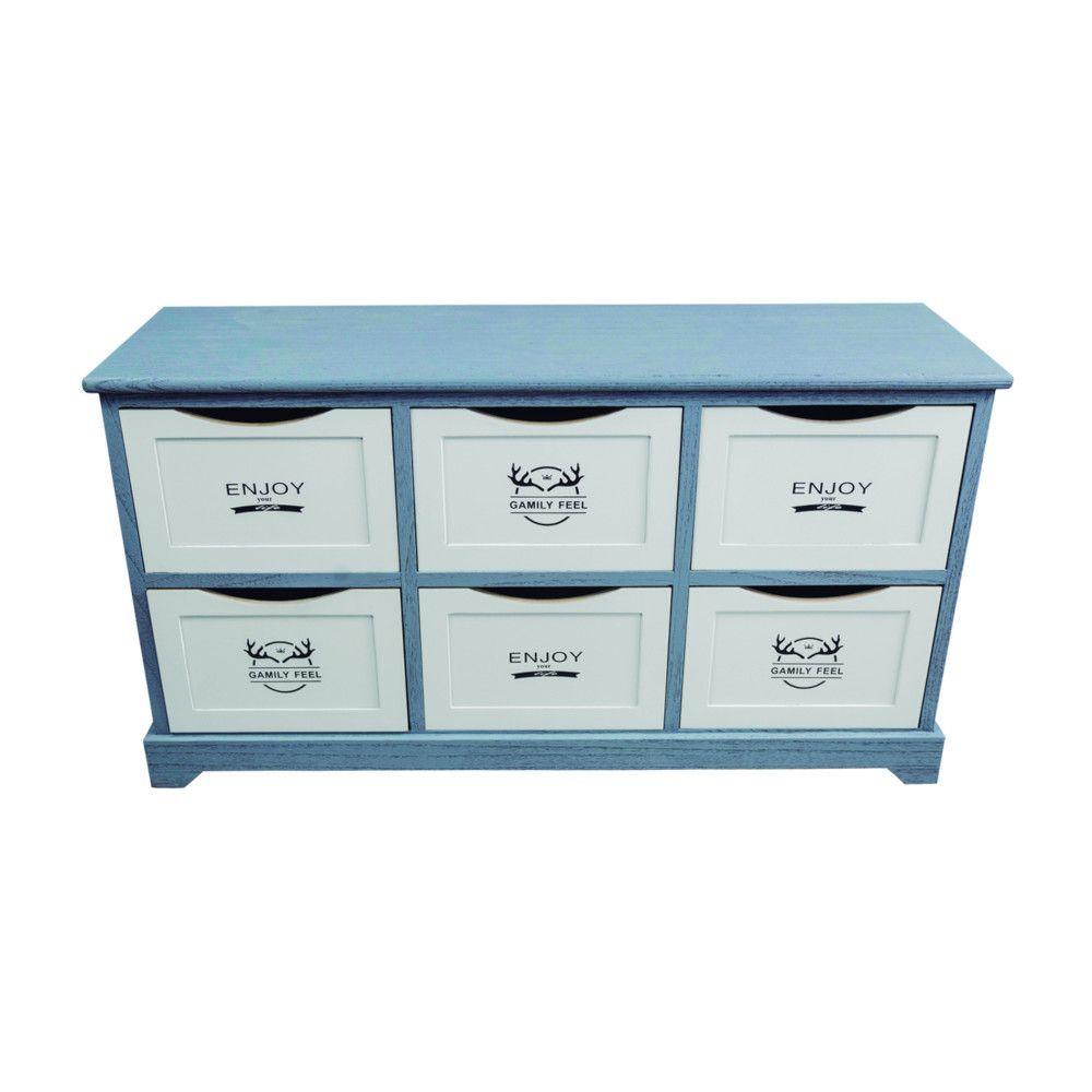 CAJONERA COMODA CASTELLARO 6 CAJONES AZUL-0