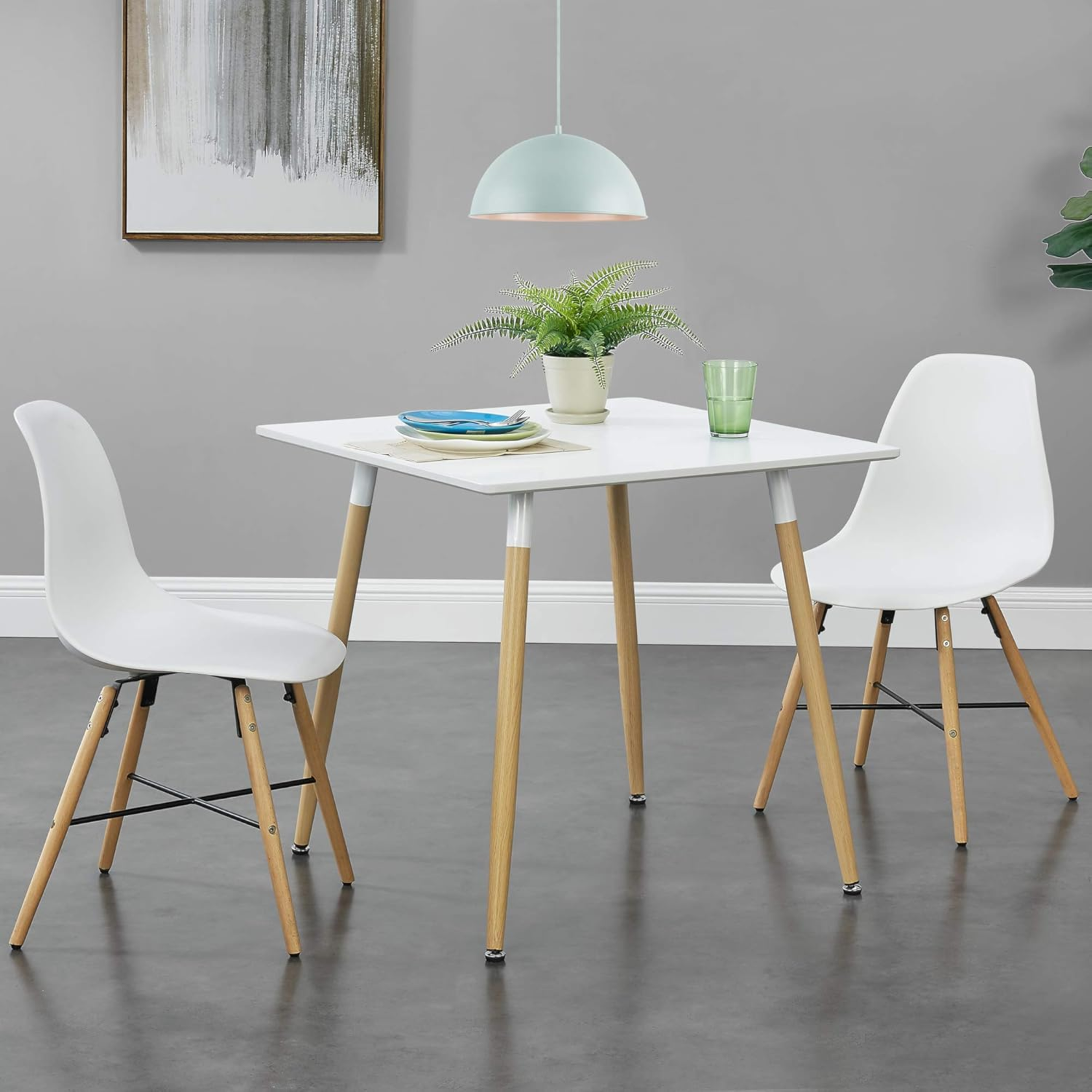 MESA COMEDOR CUADRADA MELAMINA EAMES 80x80 CM BLANCA-2