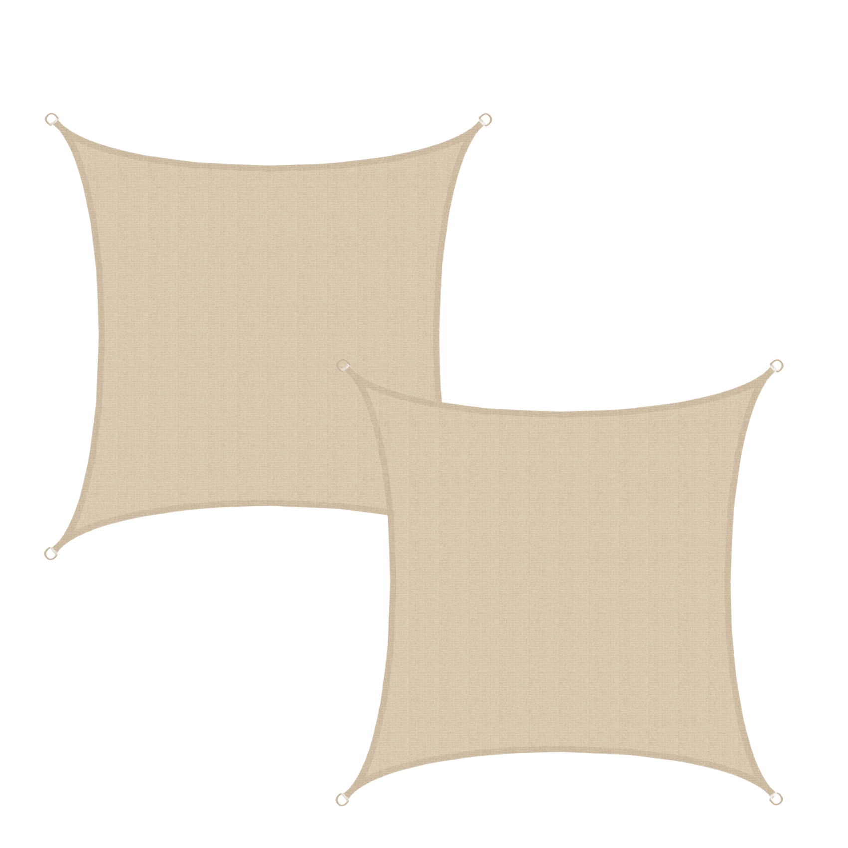 SET DE 2 TOLDOS VELA QUITASOL CUADRADO 4x4 MT HDPE BEIGE-0