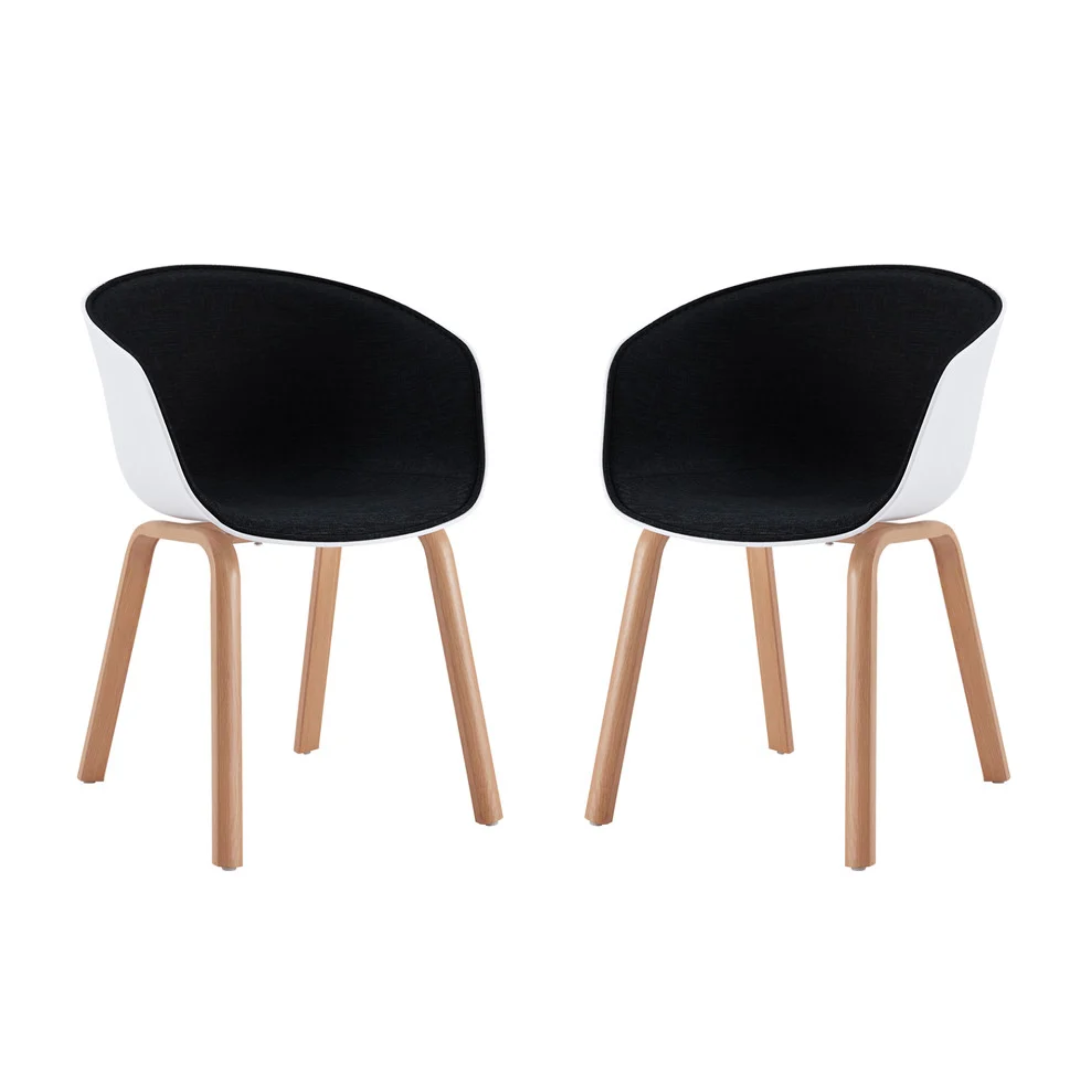 SET DE 2 SILLAS DE COMEDOR NAPOLES  NEGRO BLANCO-0