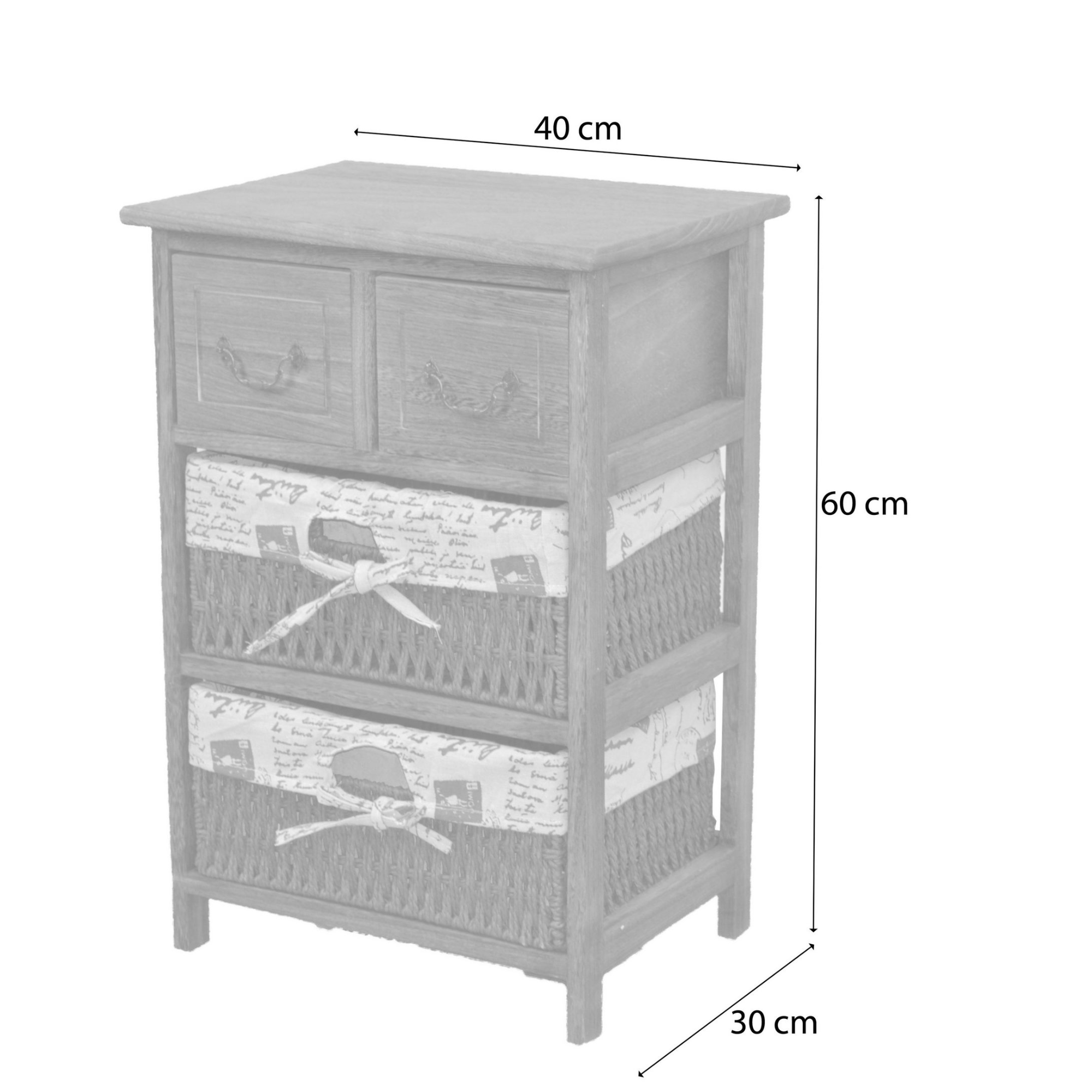 CAJONERA COMODA VIVANCO 4 CAJONES TELA BLANCO-5