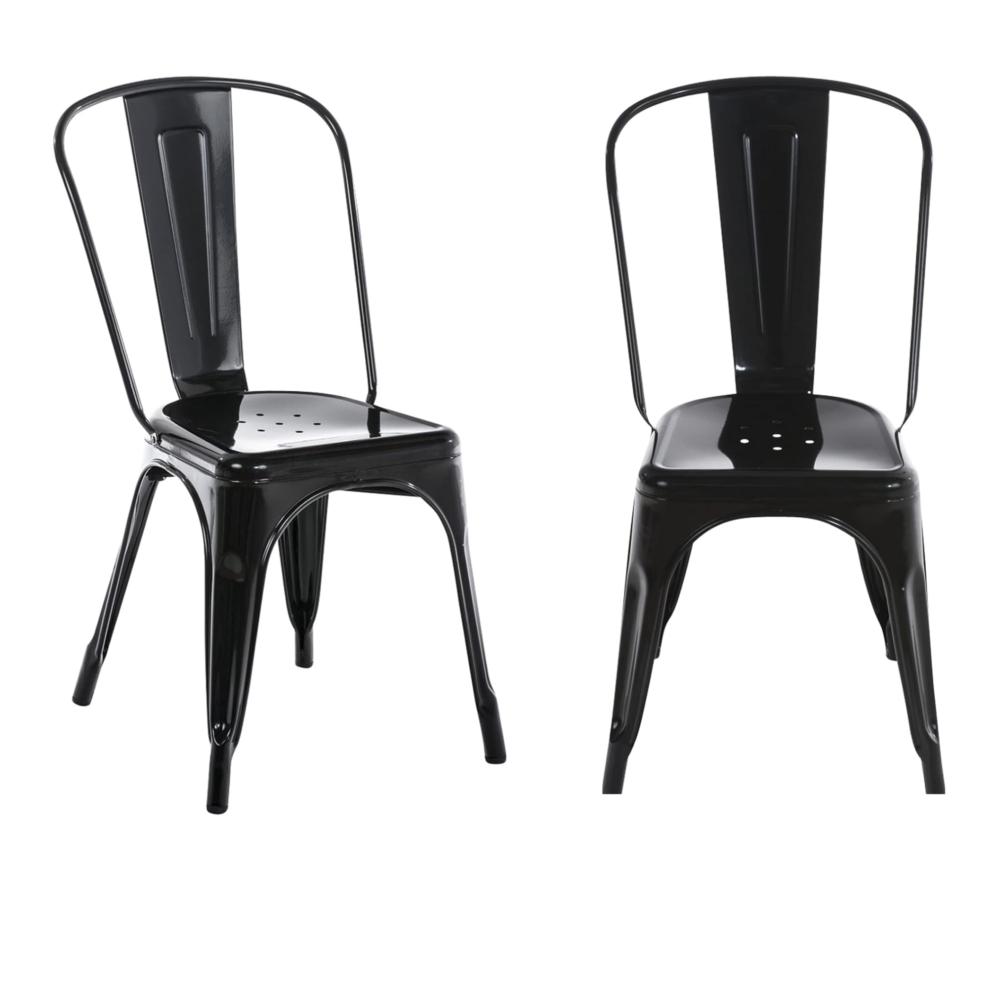 SET DE 2 SILLAS DE COMEDOR METAL TOLIX NEGRO-0