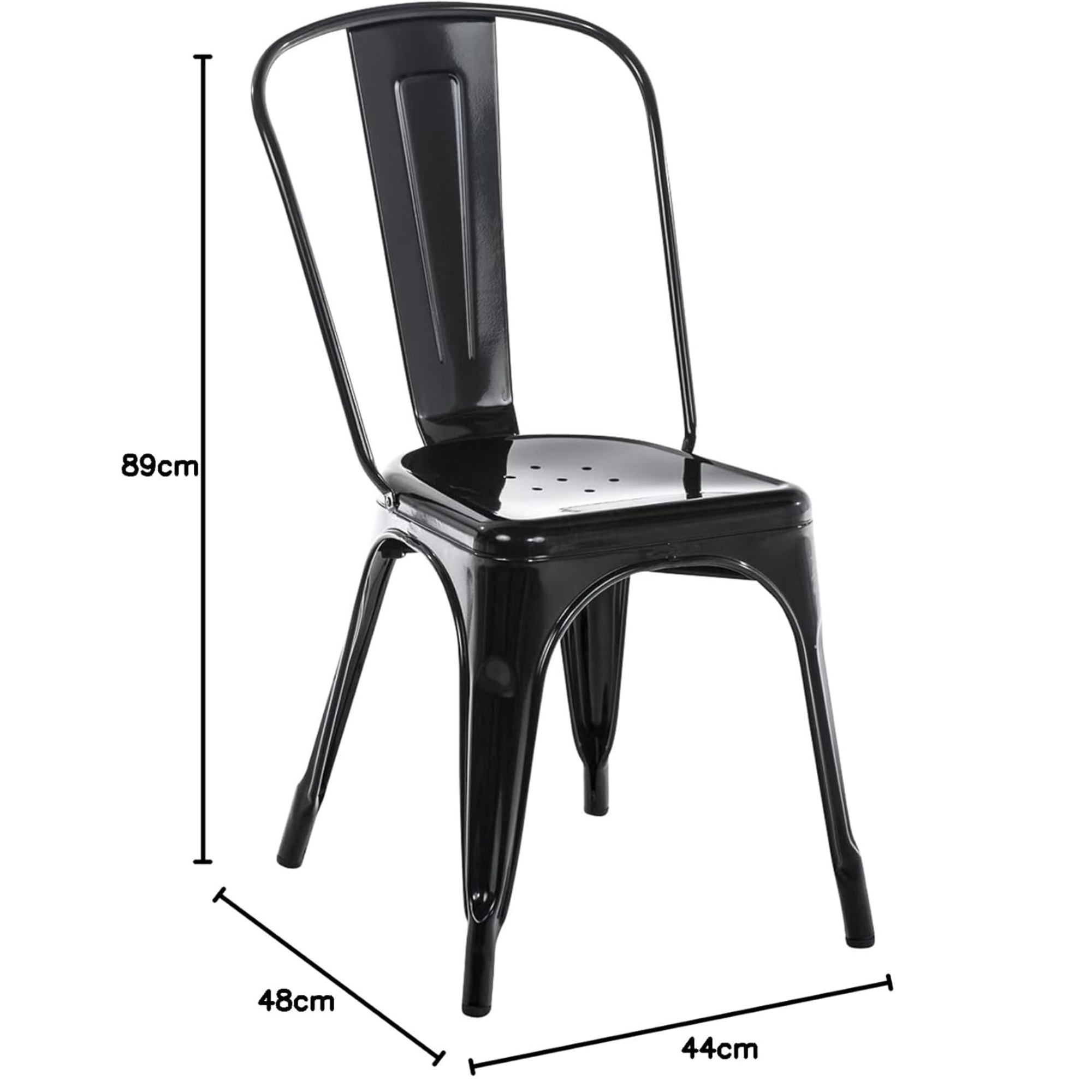 SET DE 2 SILLAS DE COMEDOR METAL TOLIX NEGRO-6