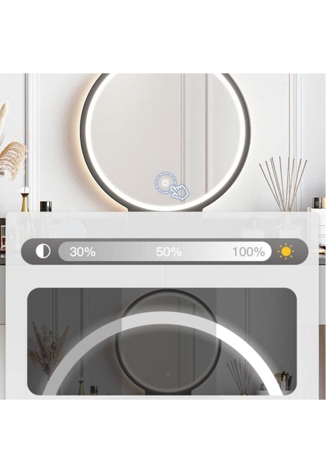 TOCADOR MAQUILLAJE MADERA + ESPEJO LUZ LED ELOISA-6