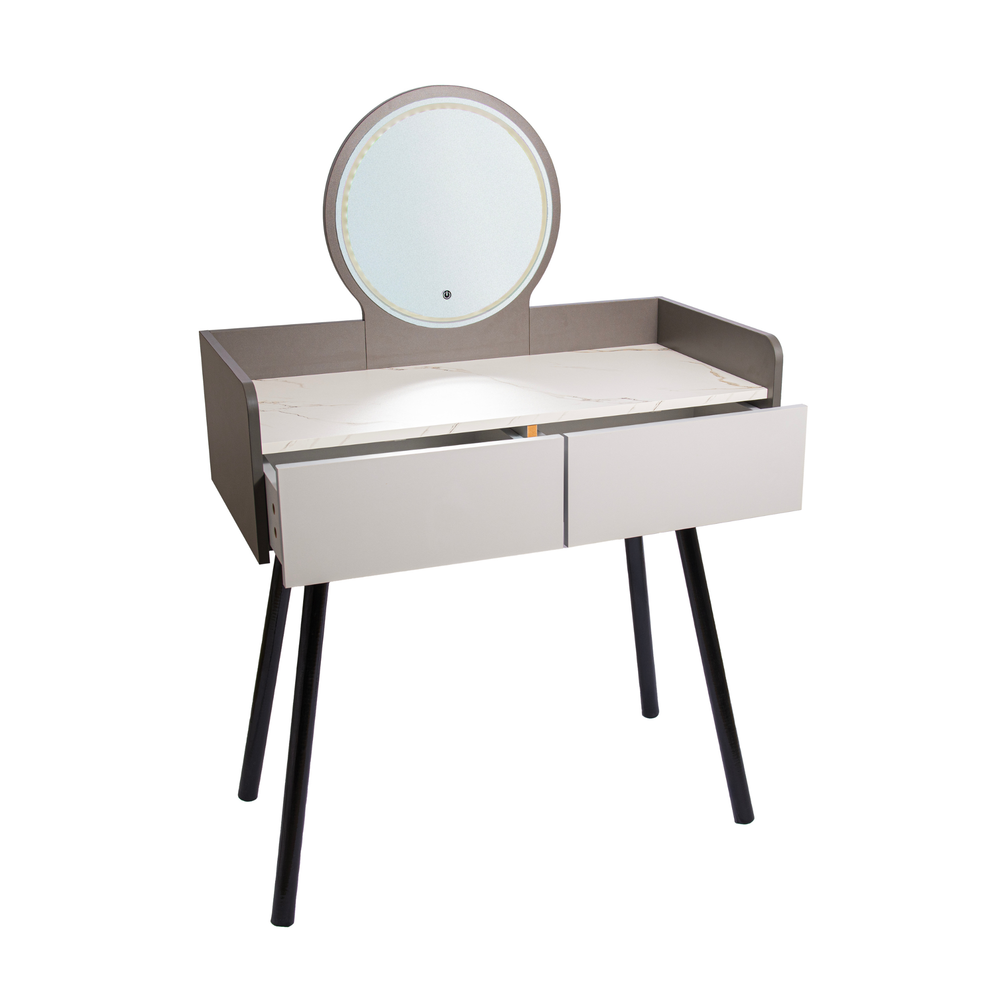 TOCADOR MAQUILLAJE MADERA + ESPEJO LUZ LED ELOISA-2