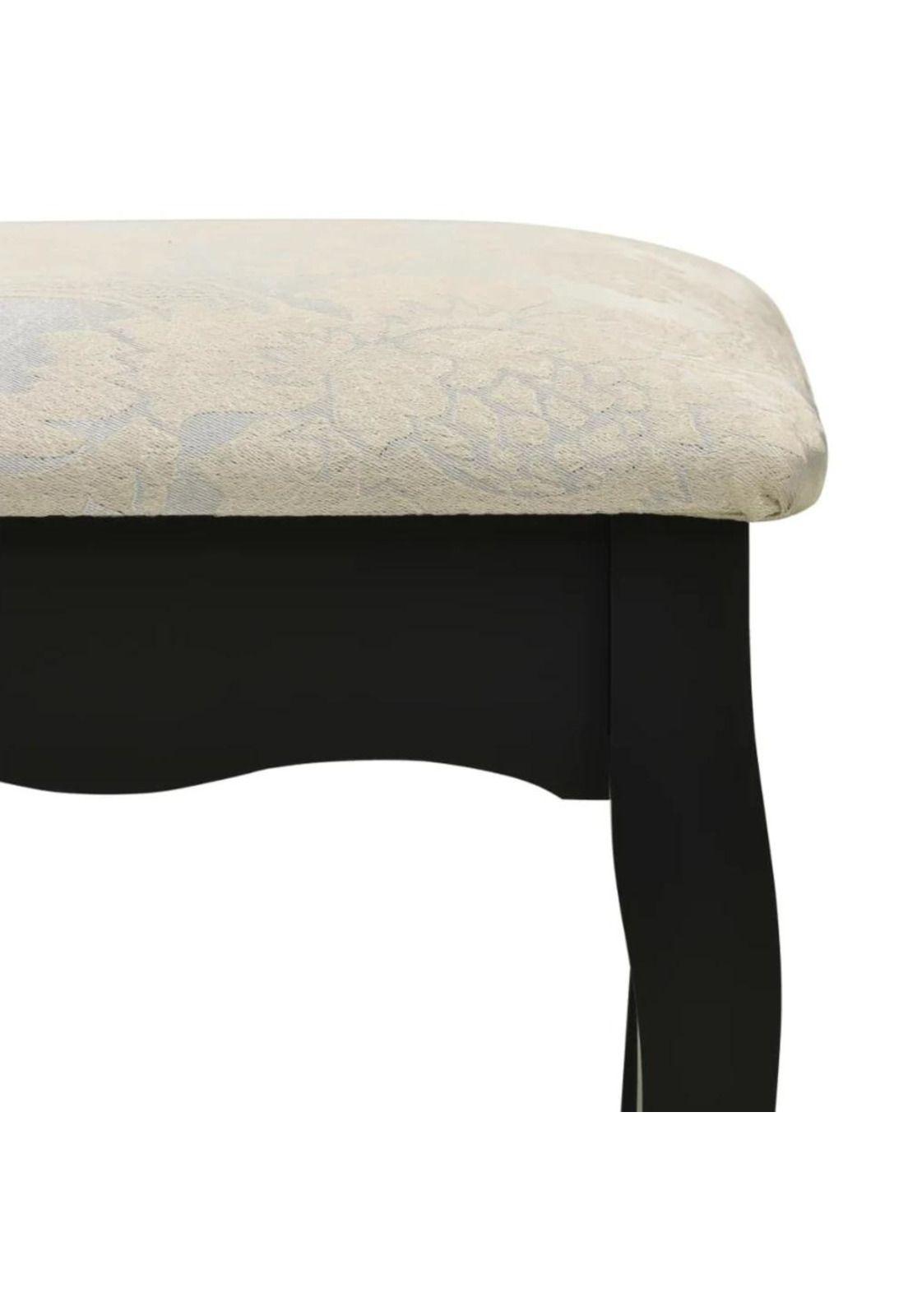 TOCADOR MAQUILLAJE MADERA NEGRO BANCA + ESPEJO VANESA-8