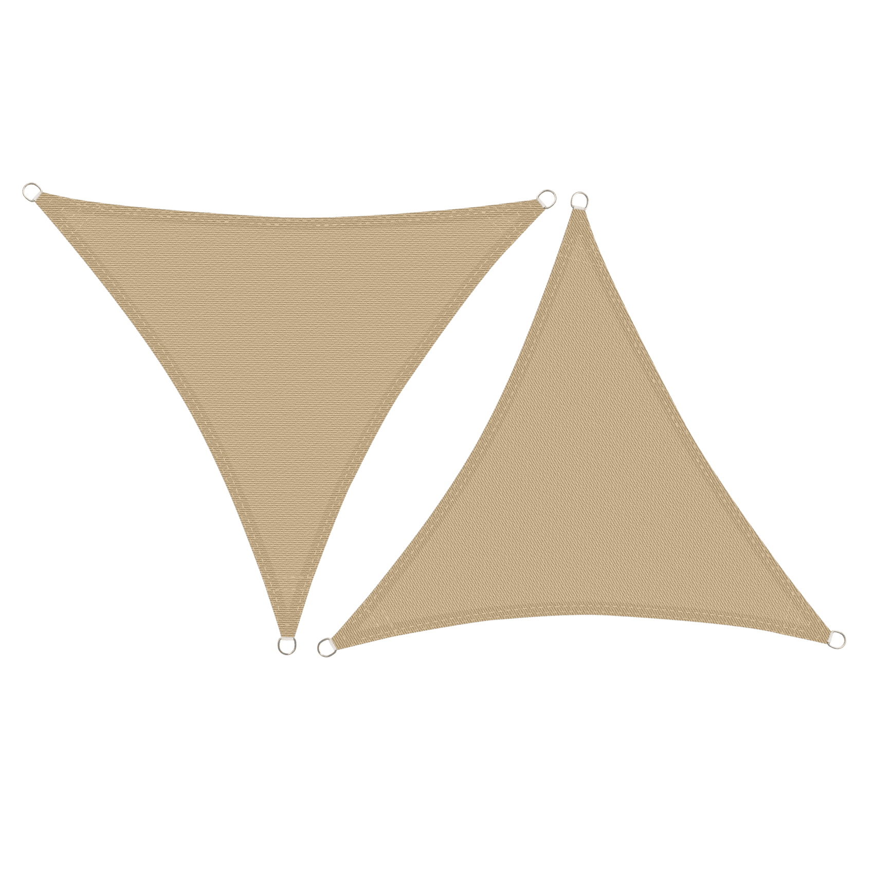 SET DE 2 TOLDOS VELA QUITASOL TRIANGULAR 5x5x5 MT HDPE BEIGE-0