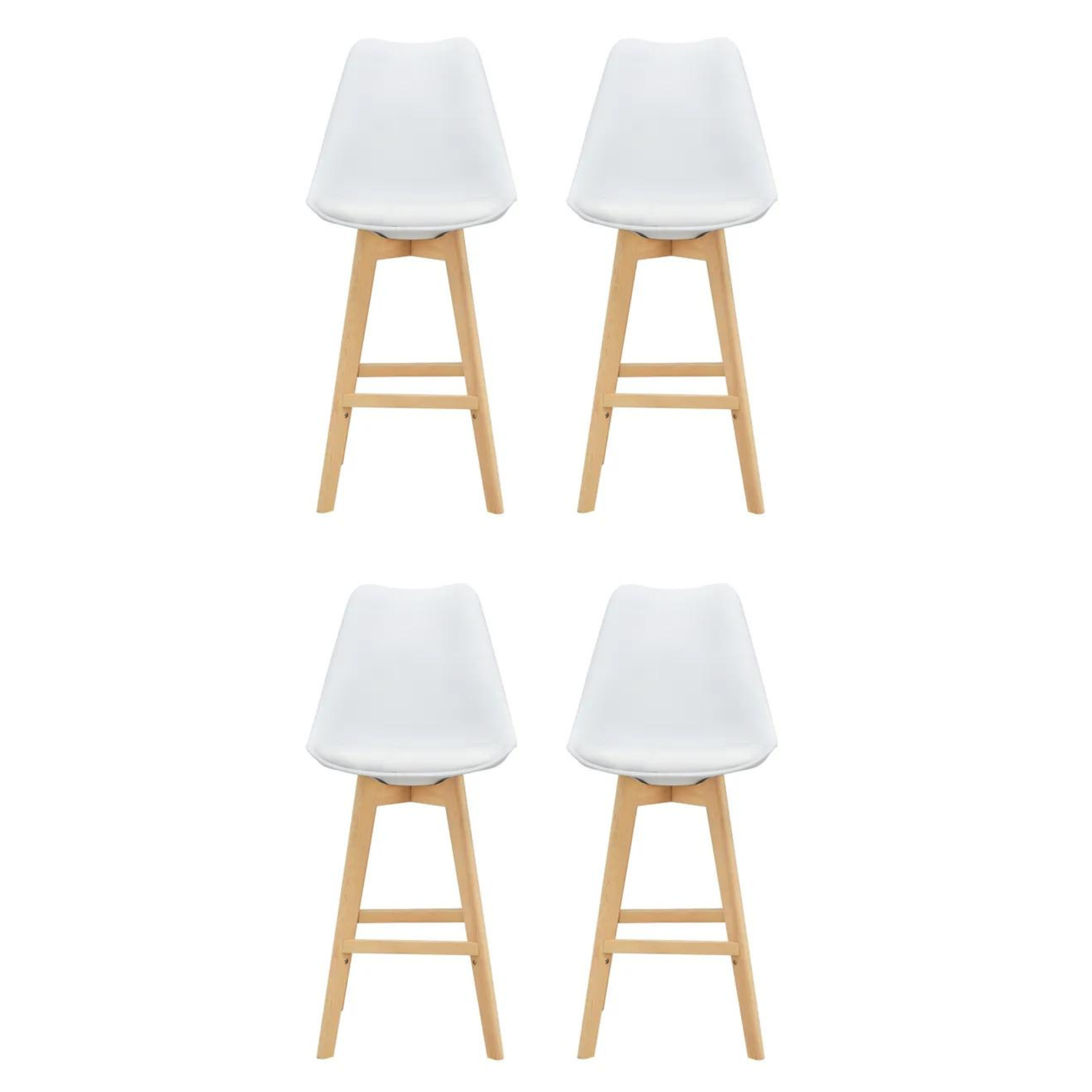 SET DE 4 PISOS DE BAR TULIP BLANCO MADERA-0