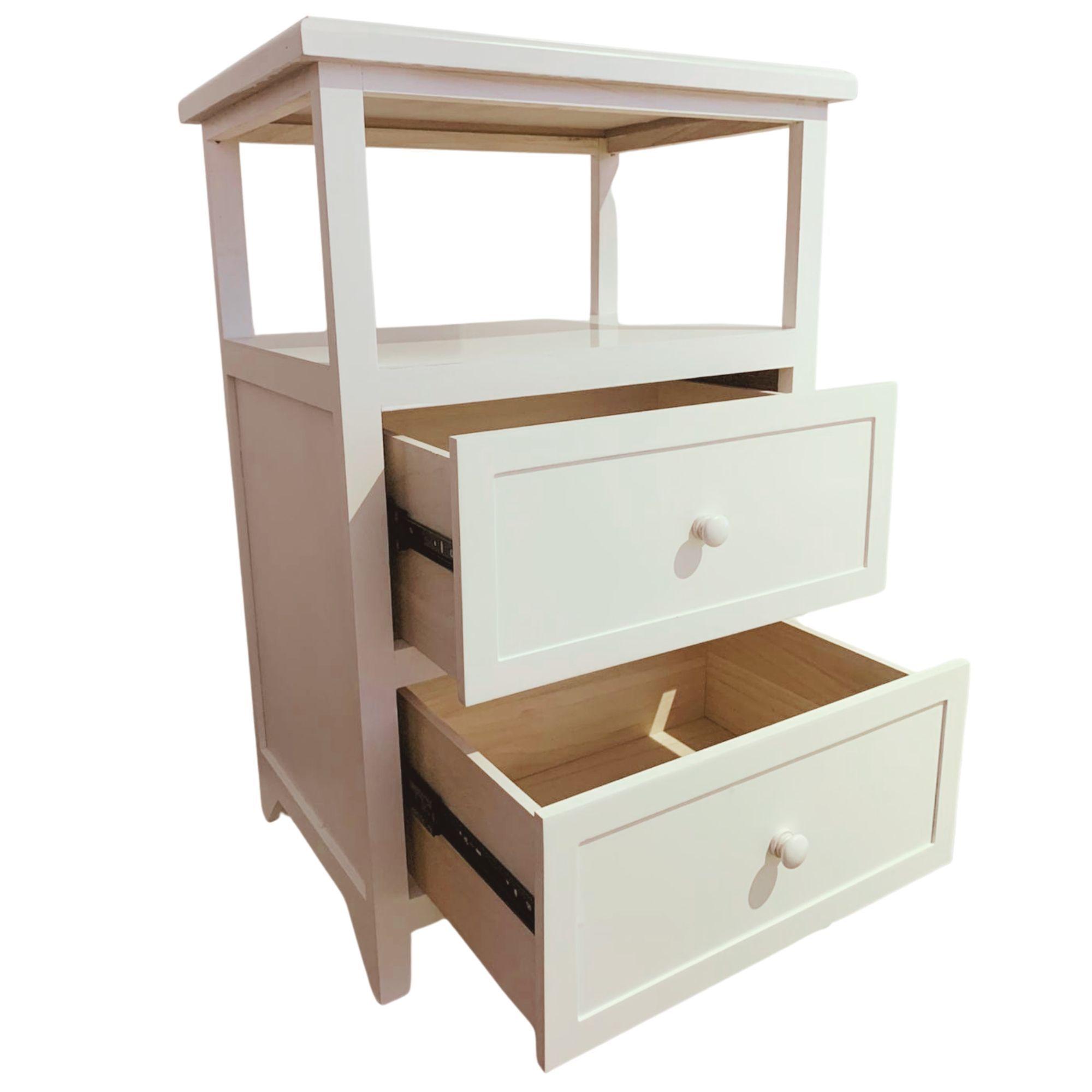 VELADOR DORMITORIO PALLAVICINI 2 CAJONES BLANCO-2