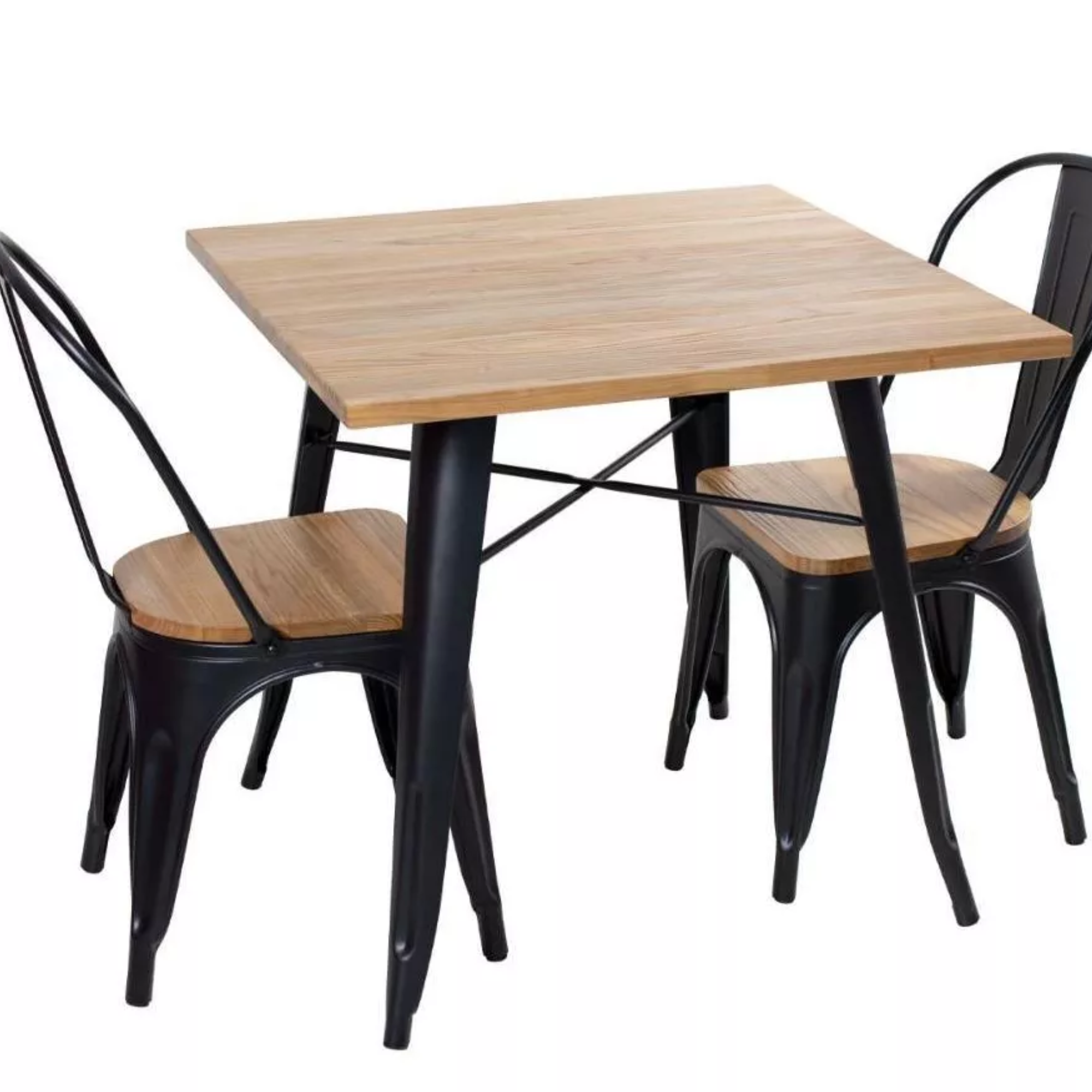 MESA COMEDOR CUADRADA MADERA TOLIX NEGRA-2