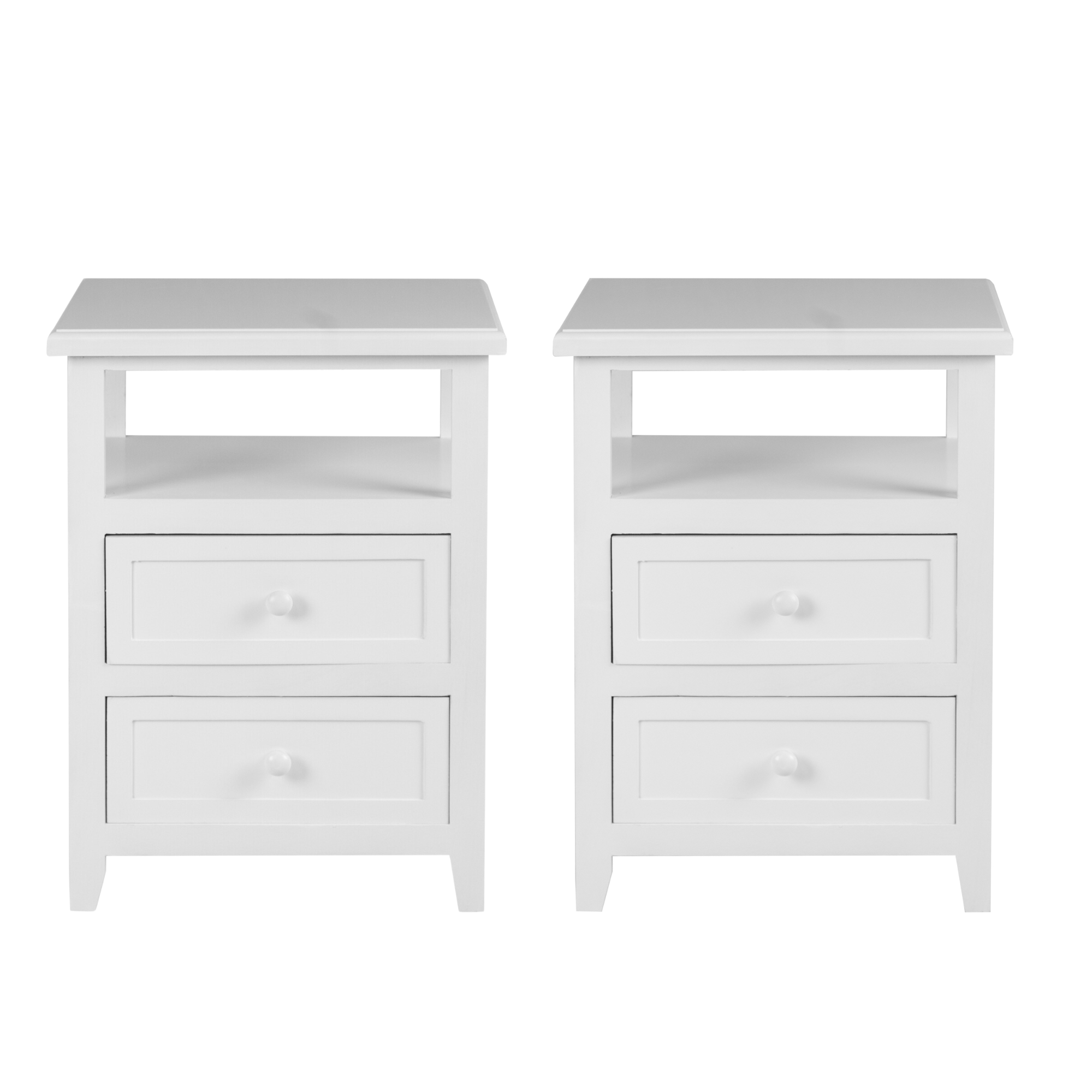 SET 2 VELADORES DORMITORIO TRANI 2 CAJONES BLANCO-0