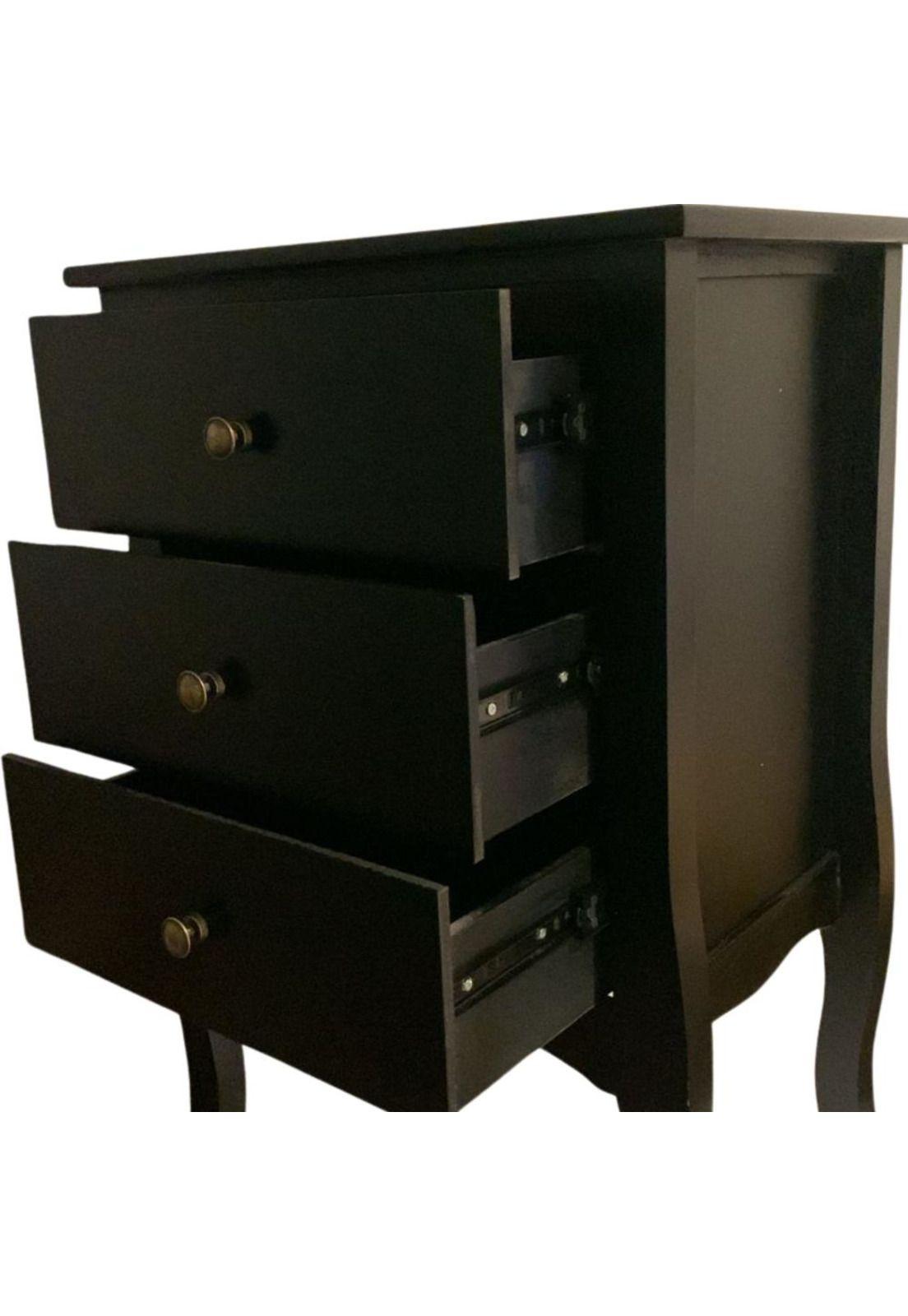 SET 2 VELADORES DORMITORIO IMPERIA 3 CAJONES NEGRO-4
