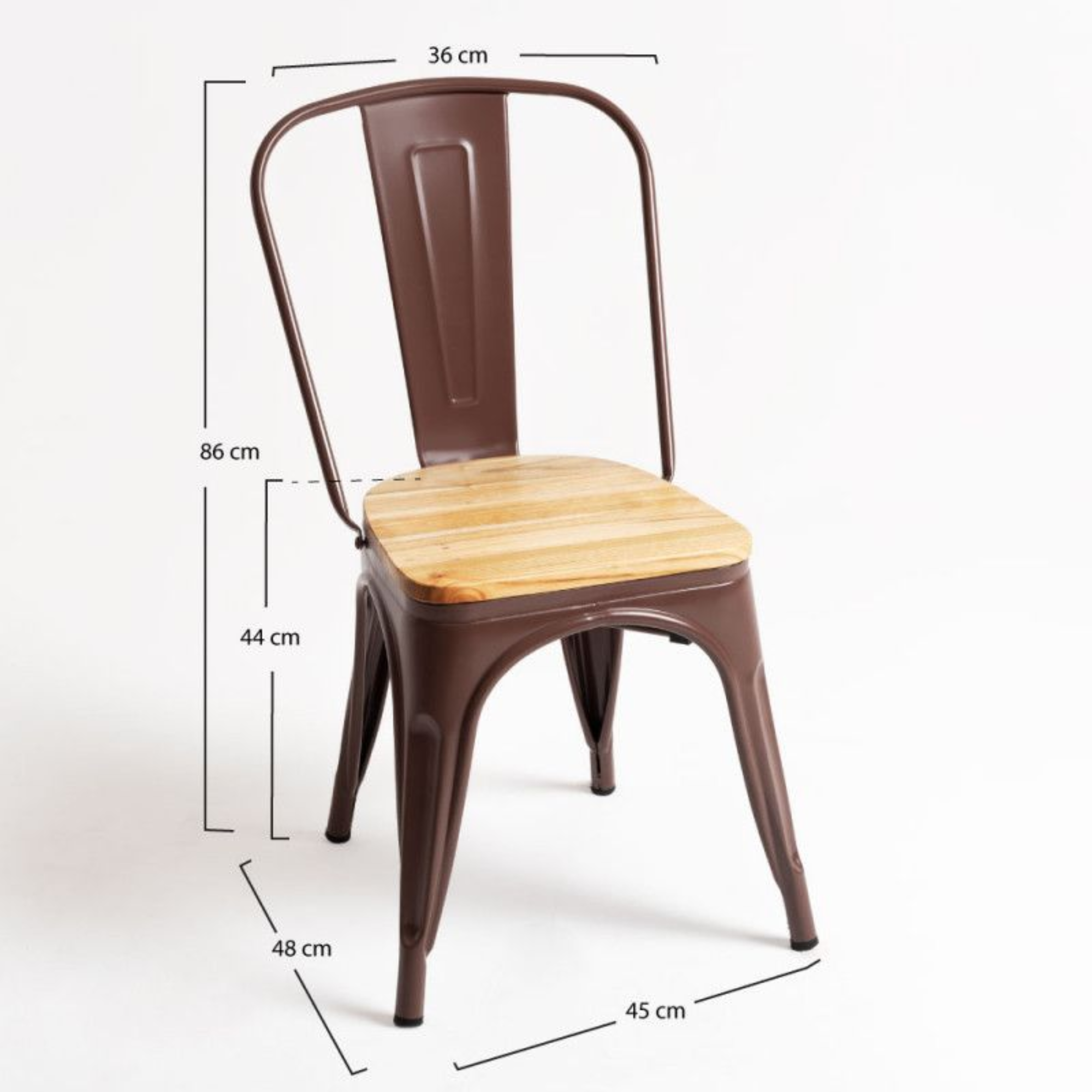 SET DE 4 SILLAS DE COMEDOR MADERA METAL TOLIX BLANCO-6