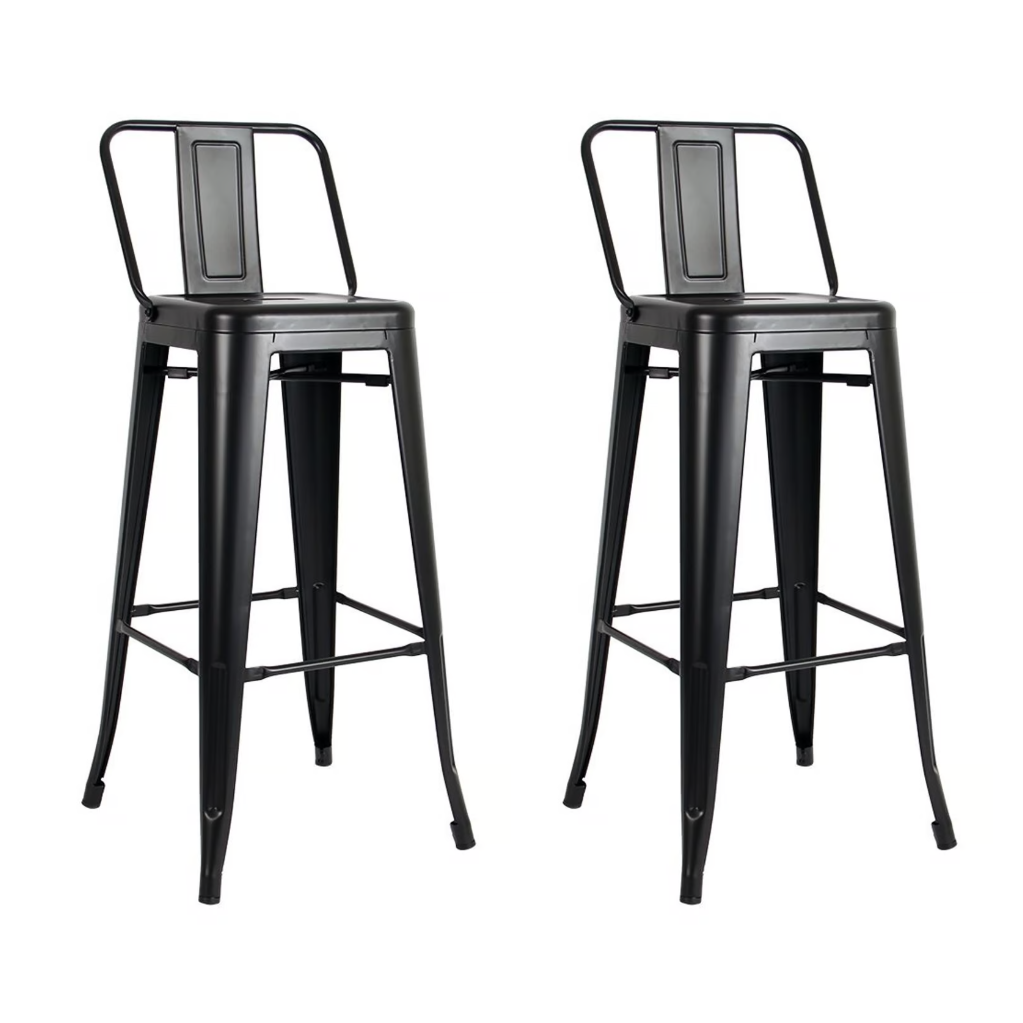 SET DE 2 PISOS DE BAR METAL TOLIX NEGRO C/RESPALDO -0