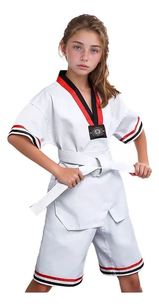 Set 3 unds traje dobok de taekwondo para niños resistente y cómodo talla 150-2