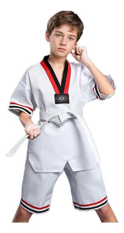 Set 3 unds traje dobok de taekwondo para niños resistente y cómodo talla 150-3