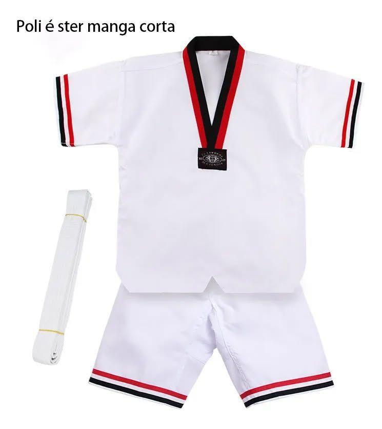 Set 3 unds traje dobok de taekwondo para ni os resistente y c modo talla 110 3 a 4 a os-1