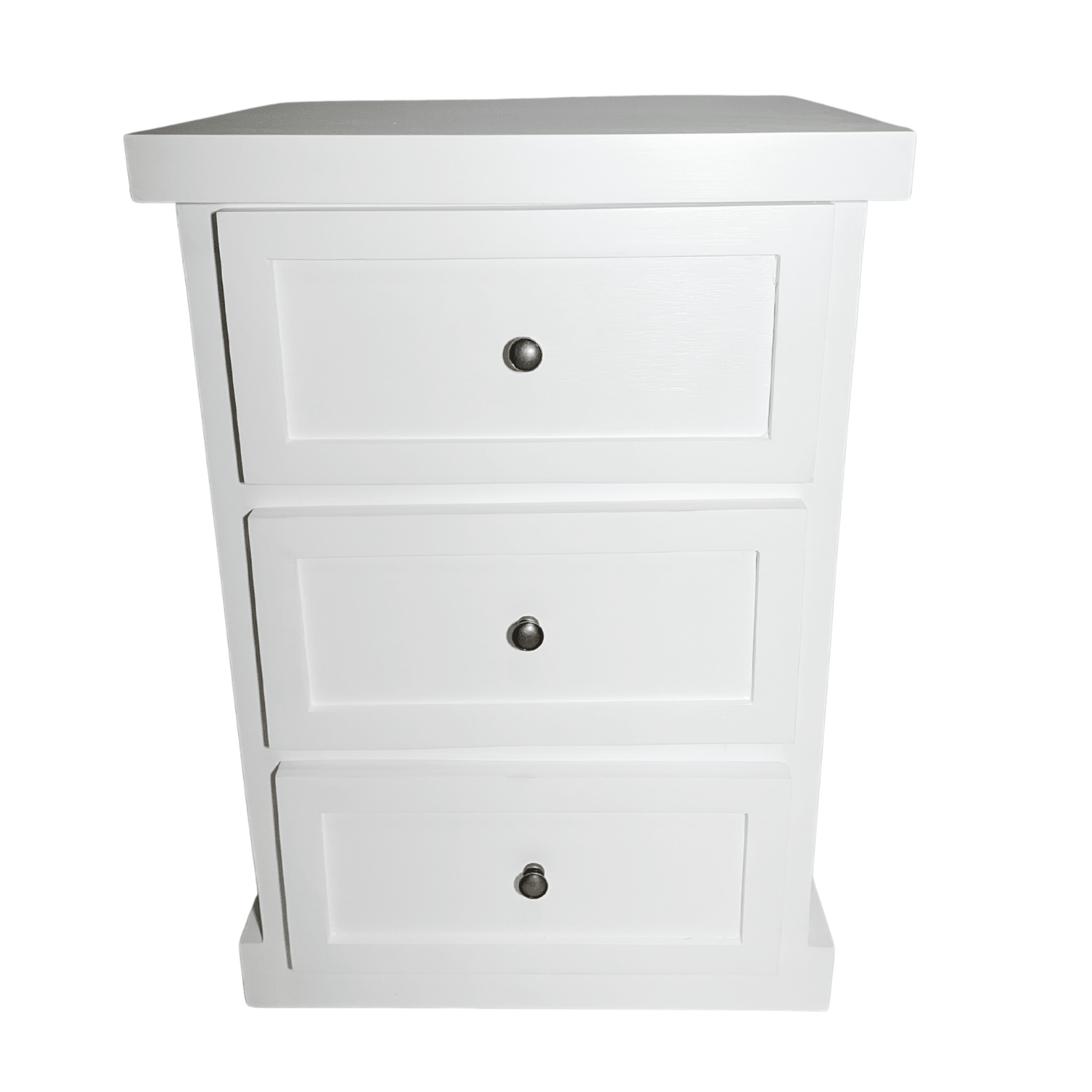 SET VELADORES DORMITORIO CATANIA 3 CAJONES BLANCO RUSTICO-1